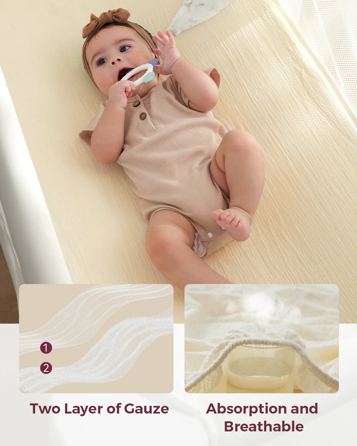 Momcozy Muslin Fitted Crib Sheets - 2 sizes - Image 17