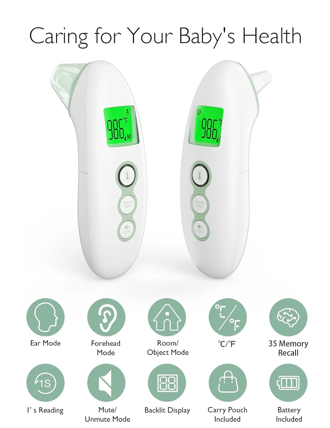 Momcozy Non-Contact Forehead and Ear Thermometer - Image 5