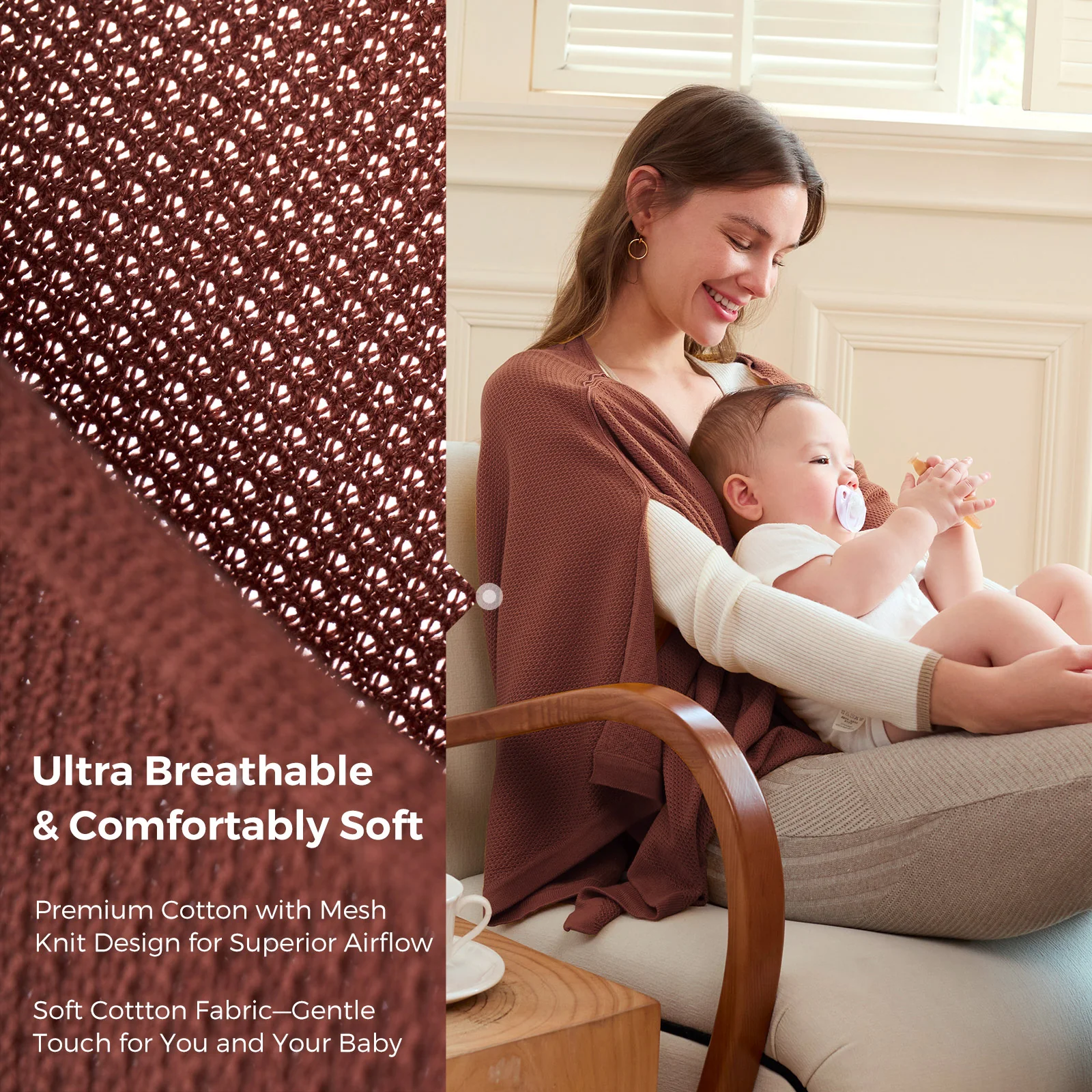 Momcozy Nursing Cover - Soft, Breathable, Multi-Use Privacy Poncho - Image 9