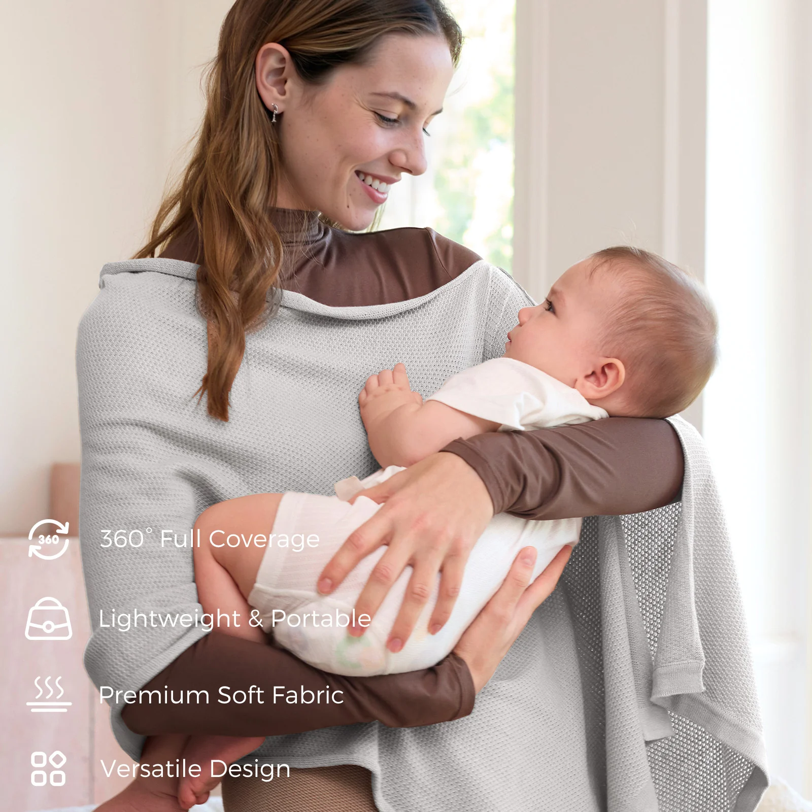 Momcozy Nursing Cover - Soft, Breathable, Multi-Use Privacy Poncho - Image 20
