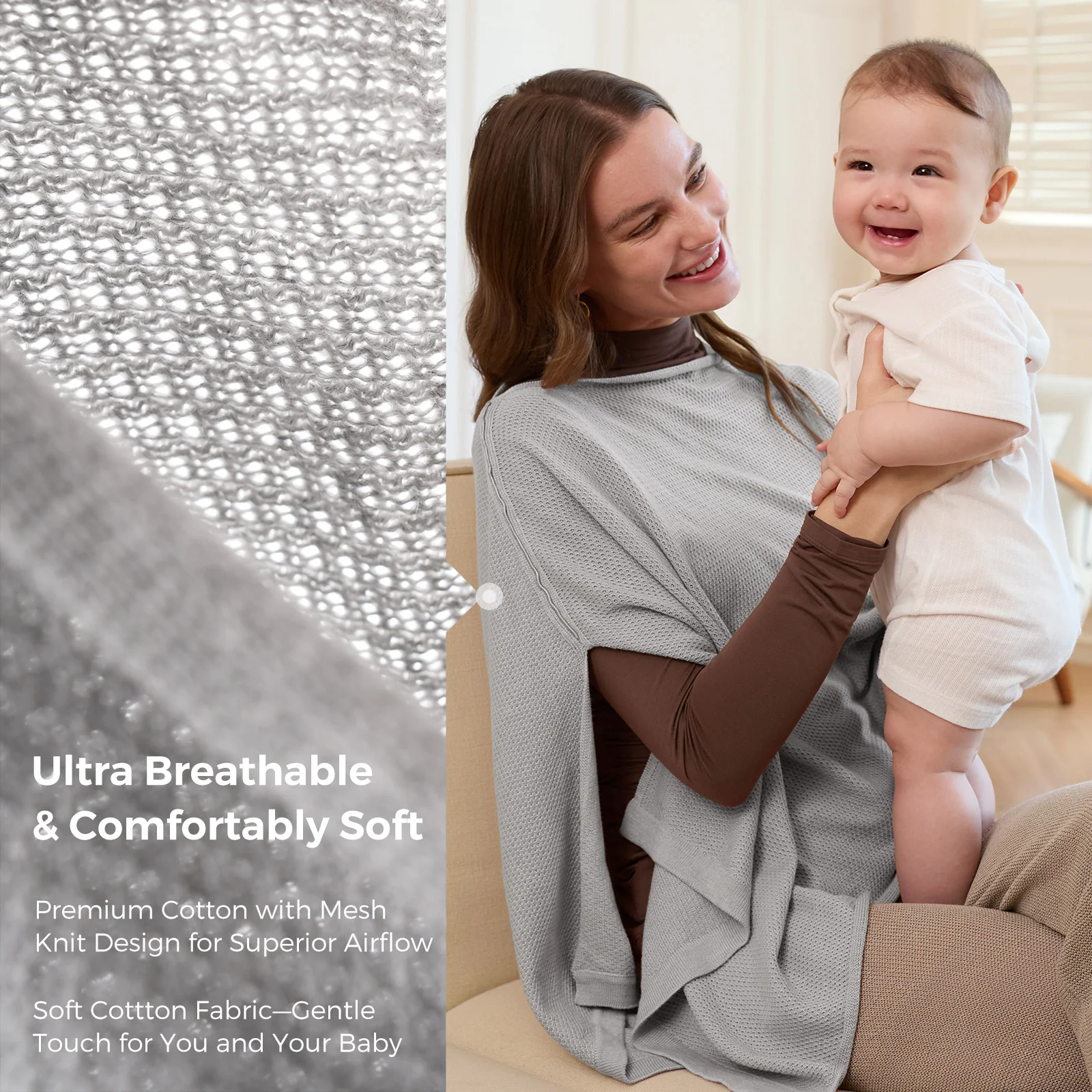 Momcozy Nursing Cover - Soft, Breathable, Multi-Use Privacy Poncho - Image 25