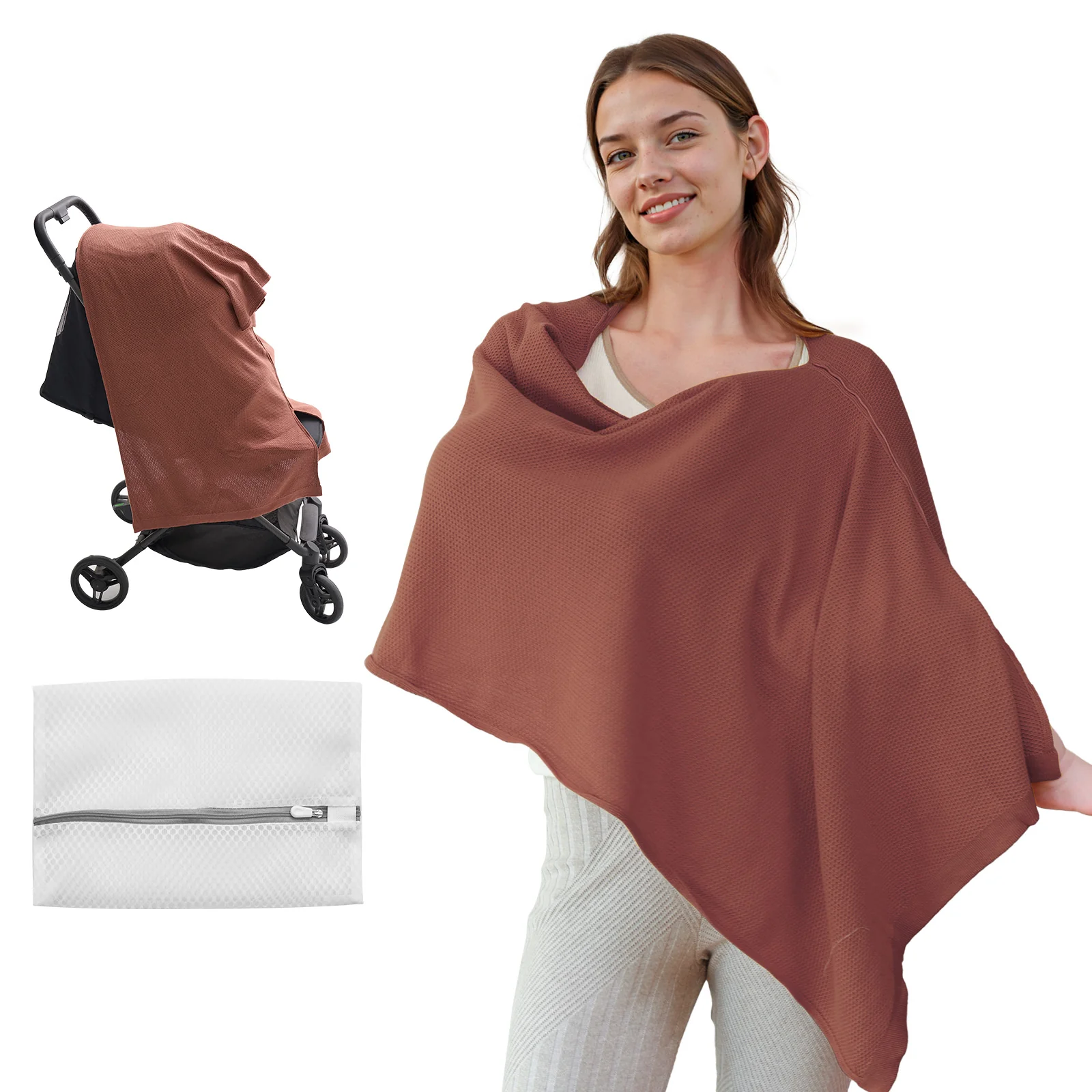 Momcozy Nursing Cover - Soft, Breathable, Multi-Use Privacy Poncho - Image 3