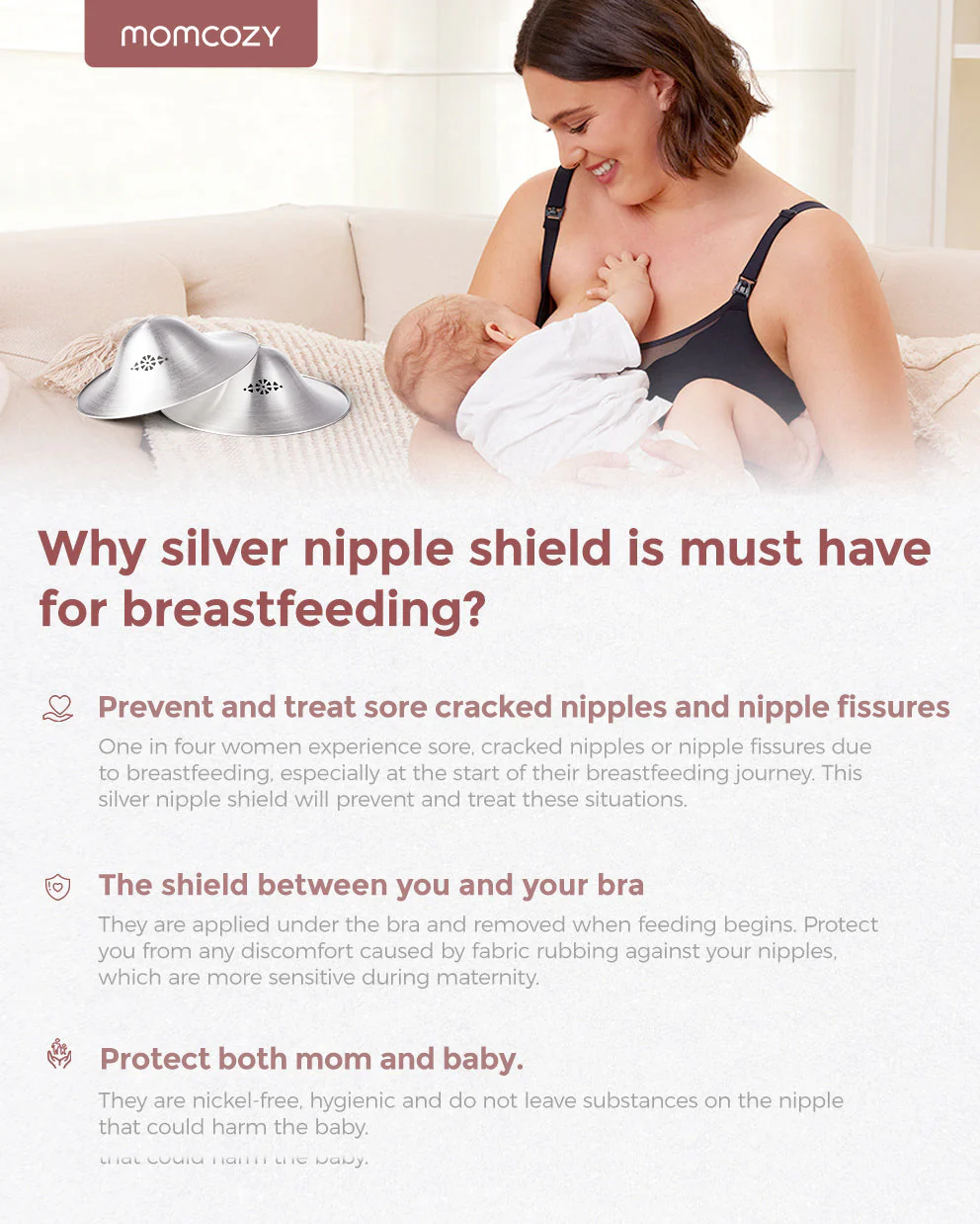 Momcozy Original 999 Silver Nipple Shields - Image 6