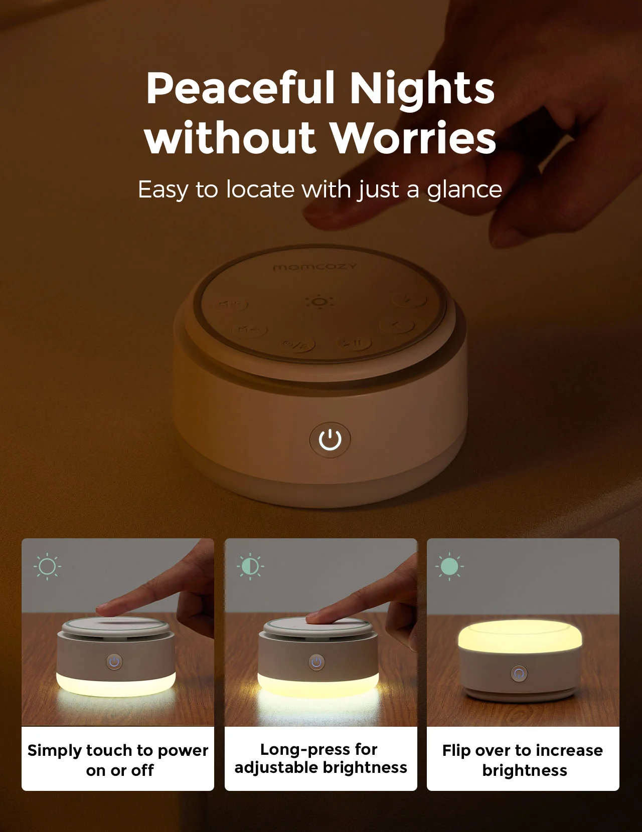 Momcozy Baby Sound Machine - Long Battery Life (Warm Light) - Image 5
