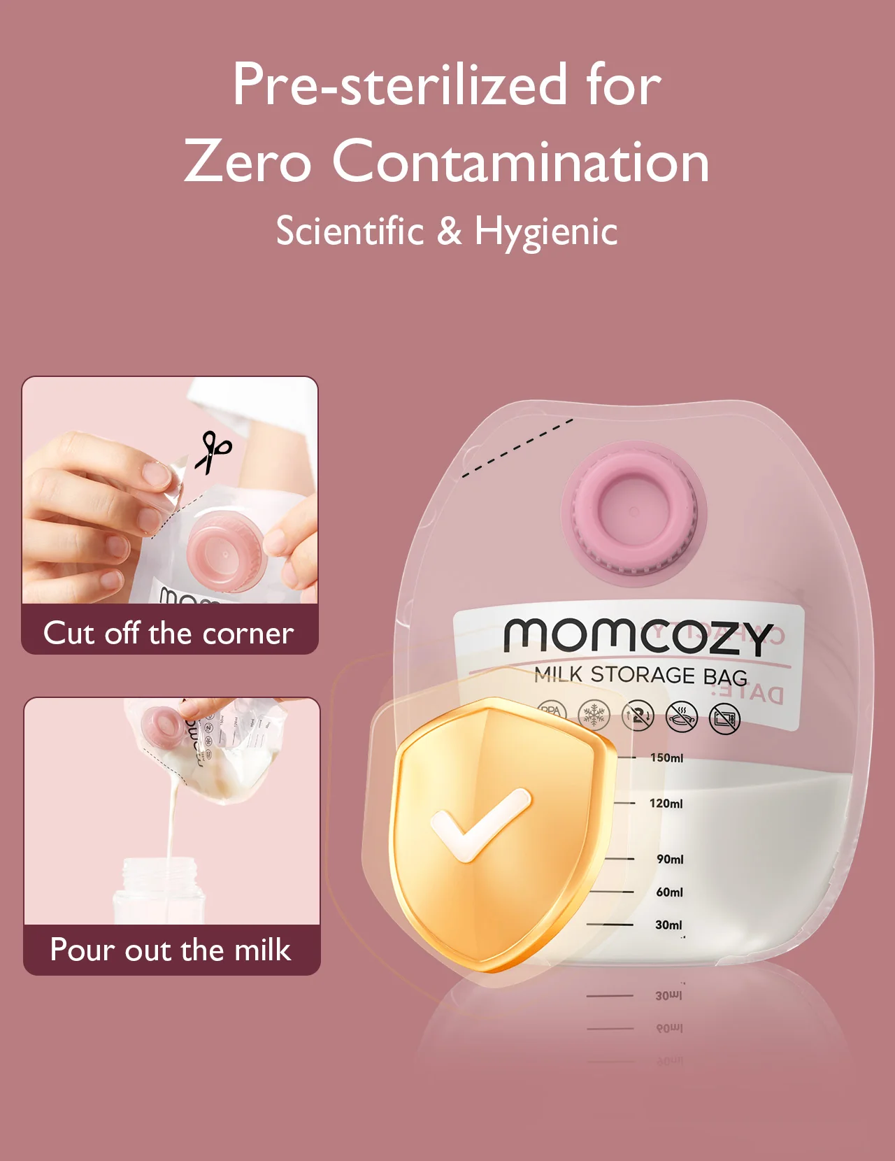 Momcozy Screw-on Breastmilk Storage Bags(48PCS) - Image 4