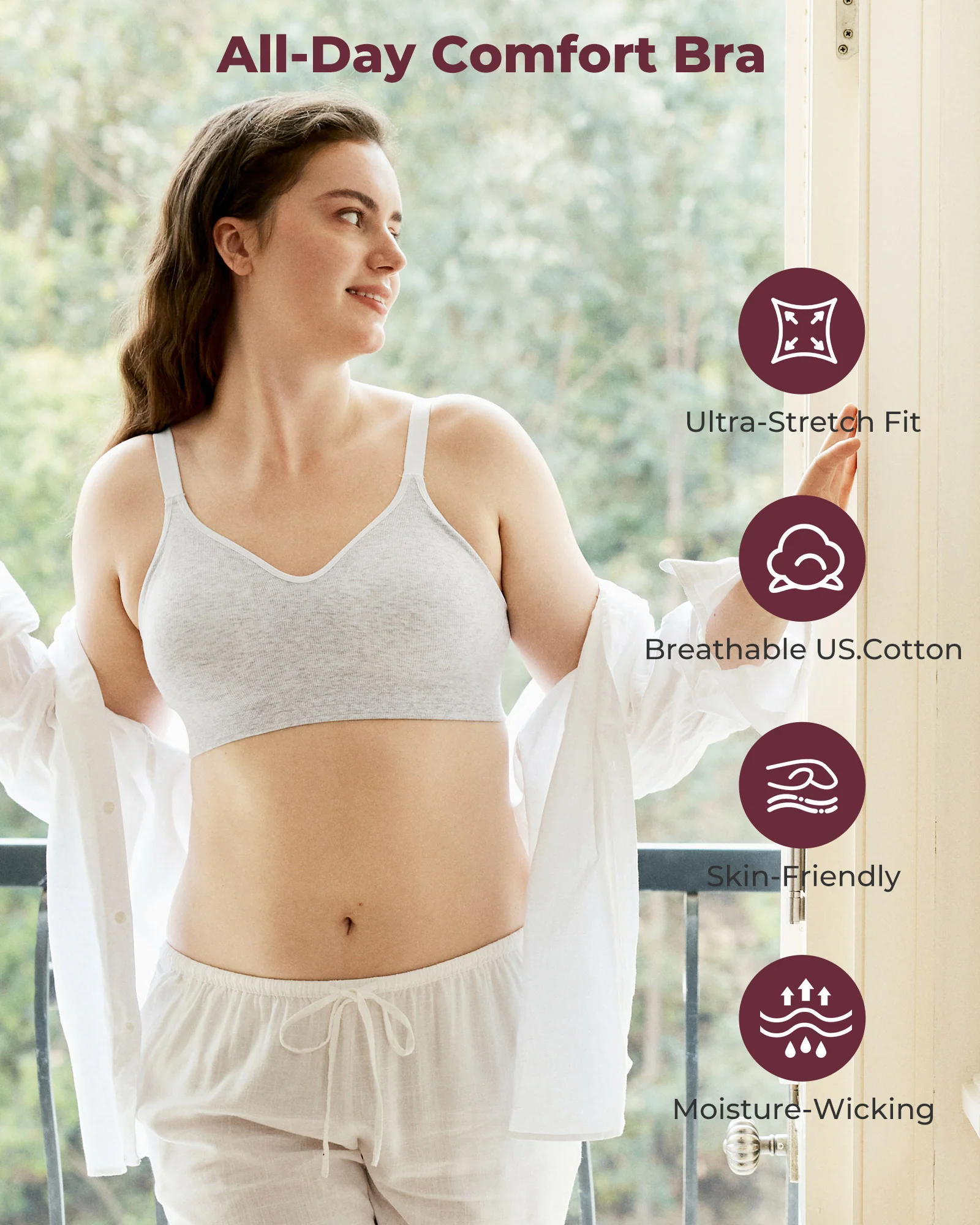 Momcozy U.S. Cotton Seamless Wireless Everyday Bras - Image 3