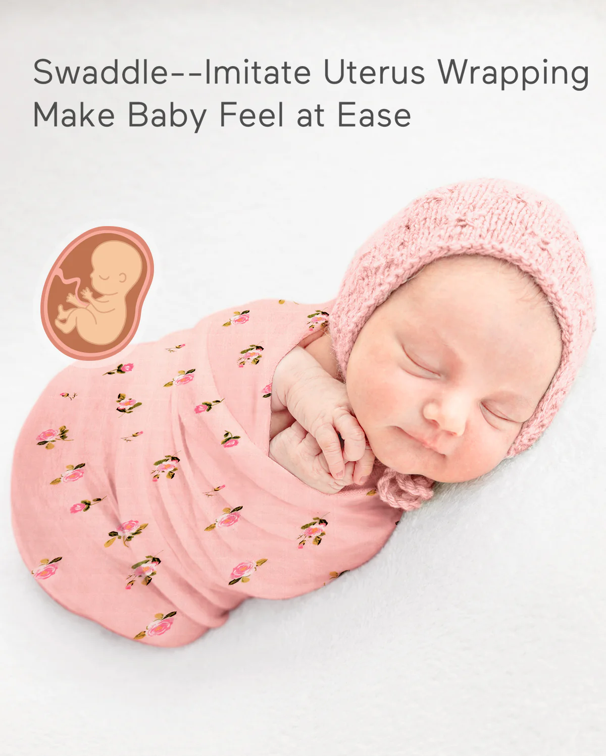 Momcozy Softness Swaddle Blankets -  Heart Flower (4 Pack) - Image 2