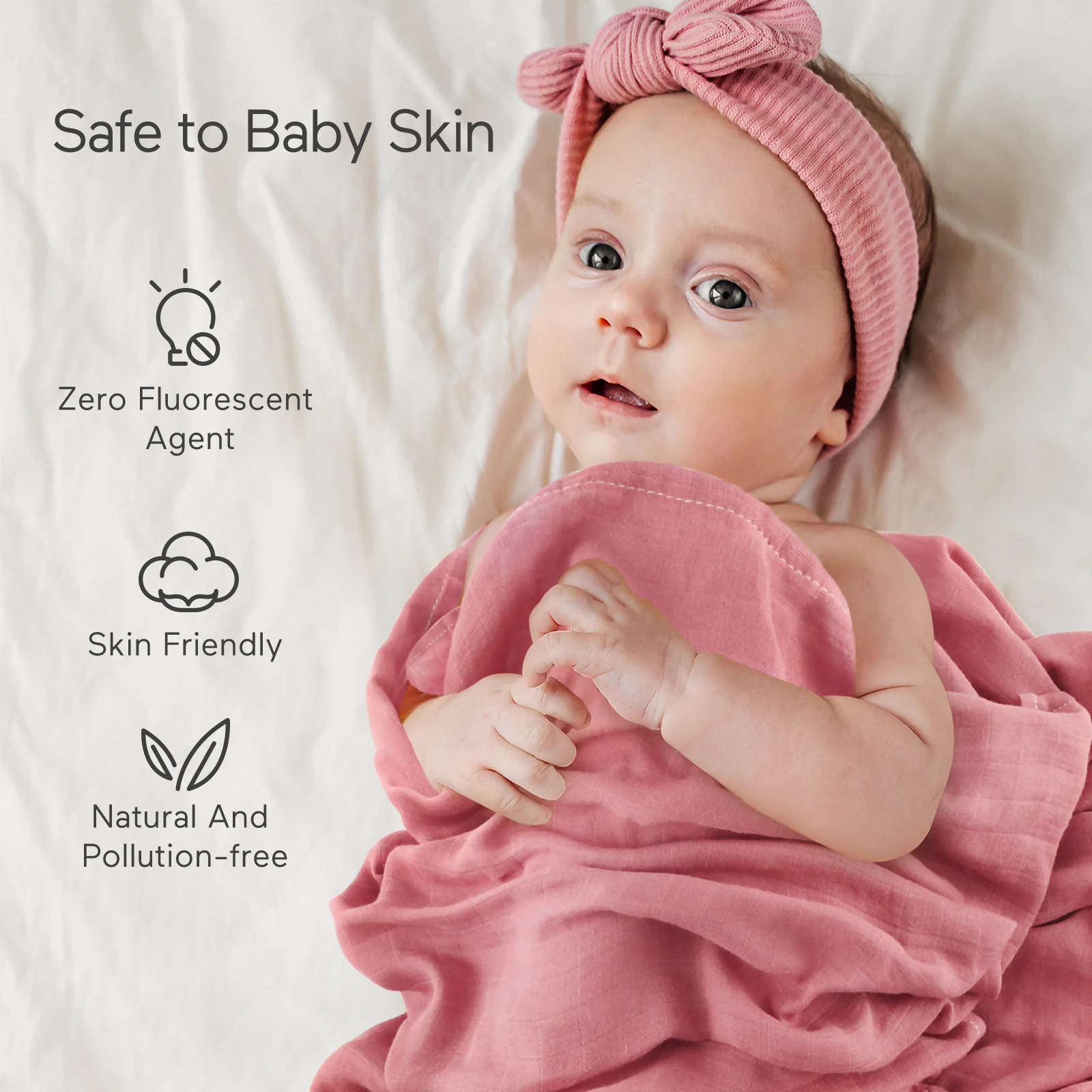 Momcozy Softness Swaddle Blankets -  Light Green (4 Pack) - Image 6