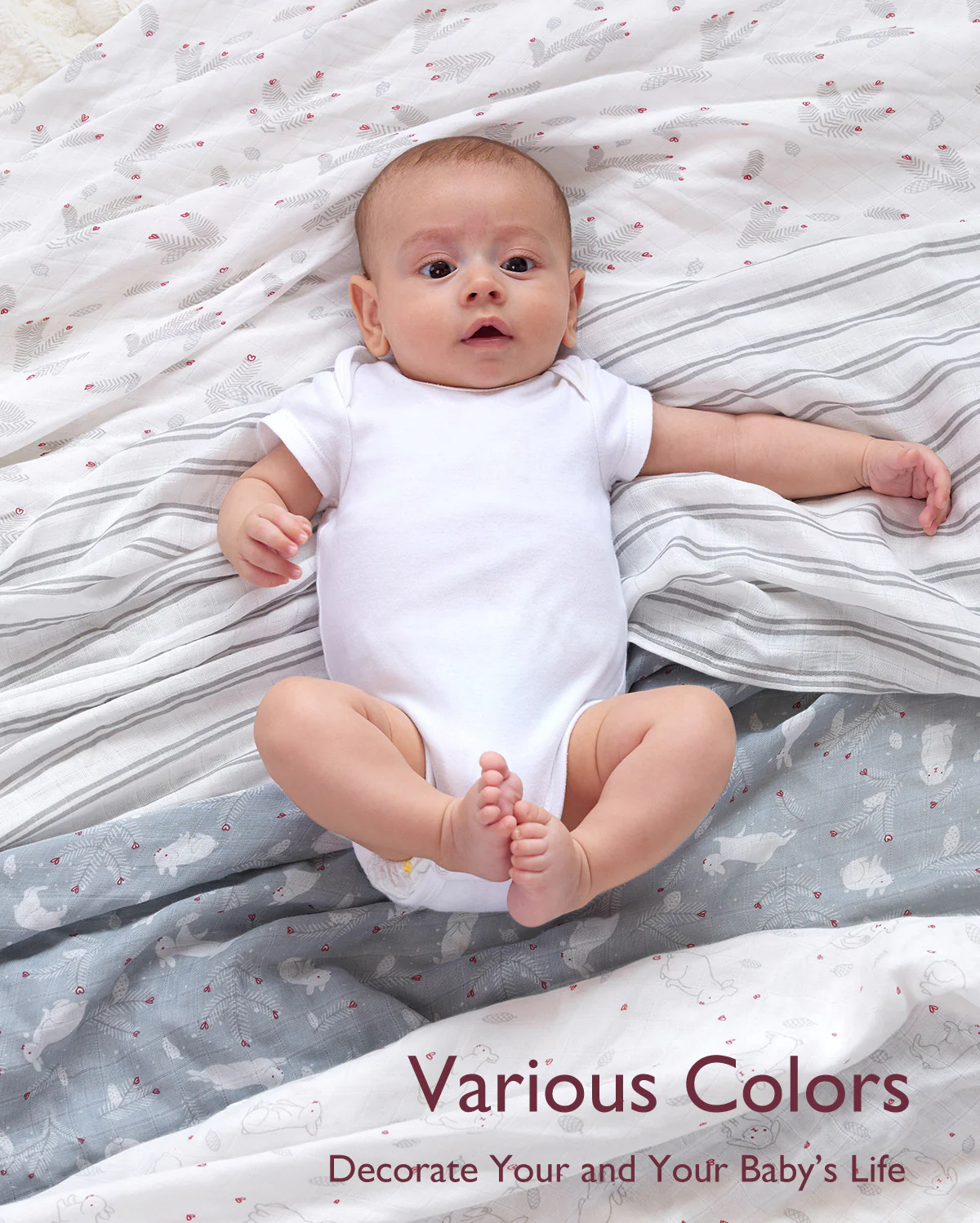 Momcozy Softness Swaddle Blankets -  Lovely Rabbit (4 Pack) - Image 4