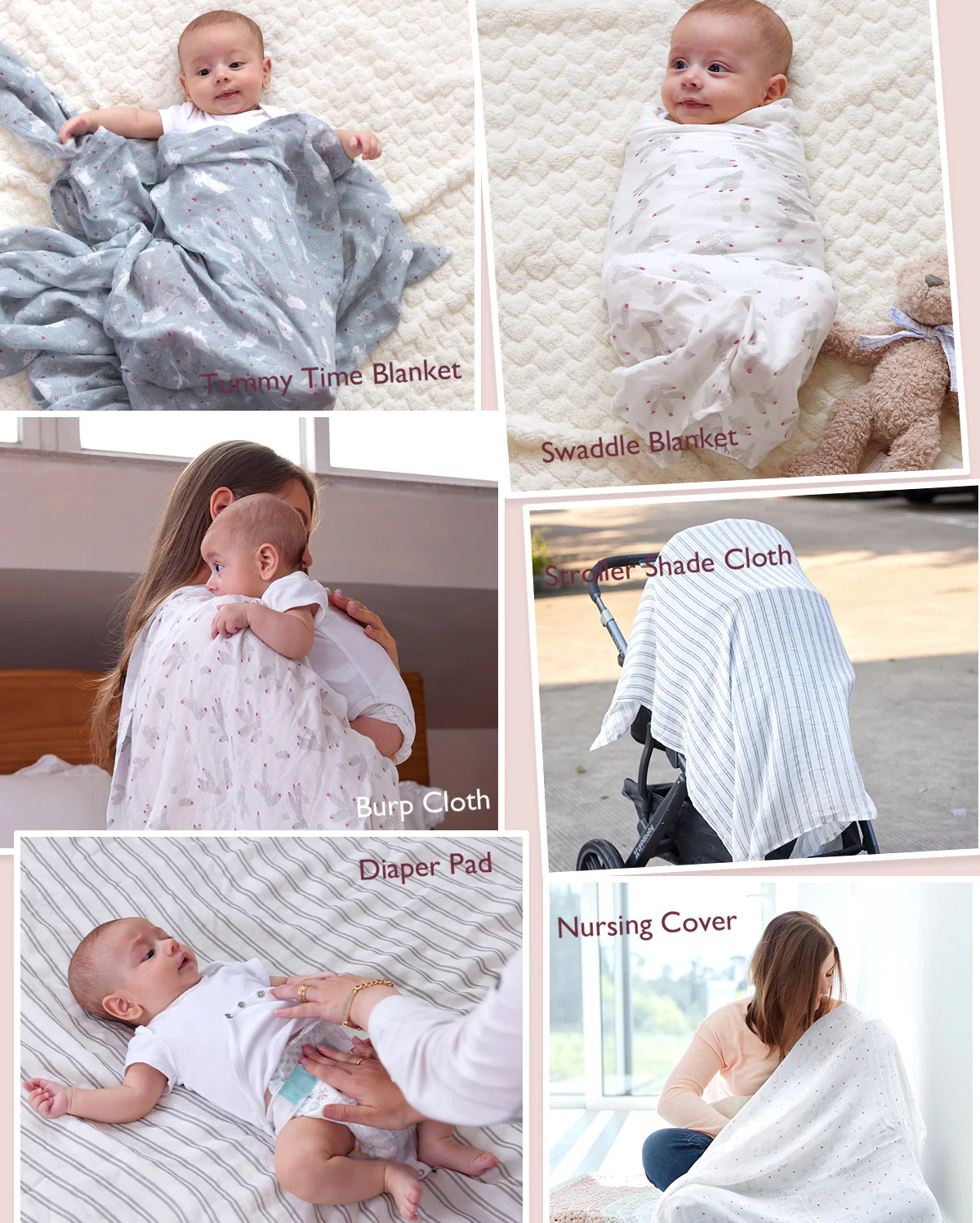 Momcozy Softness Swaddle Blankets -  Lovely Rabbit (4 Pack) - Image 6