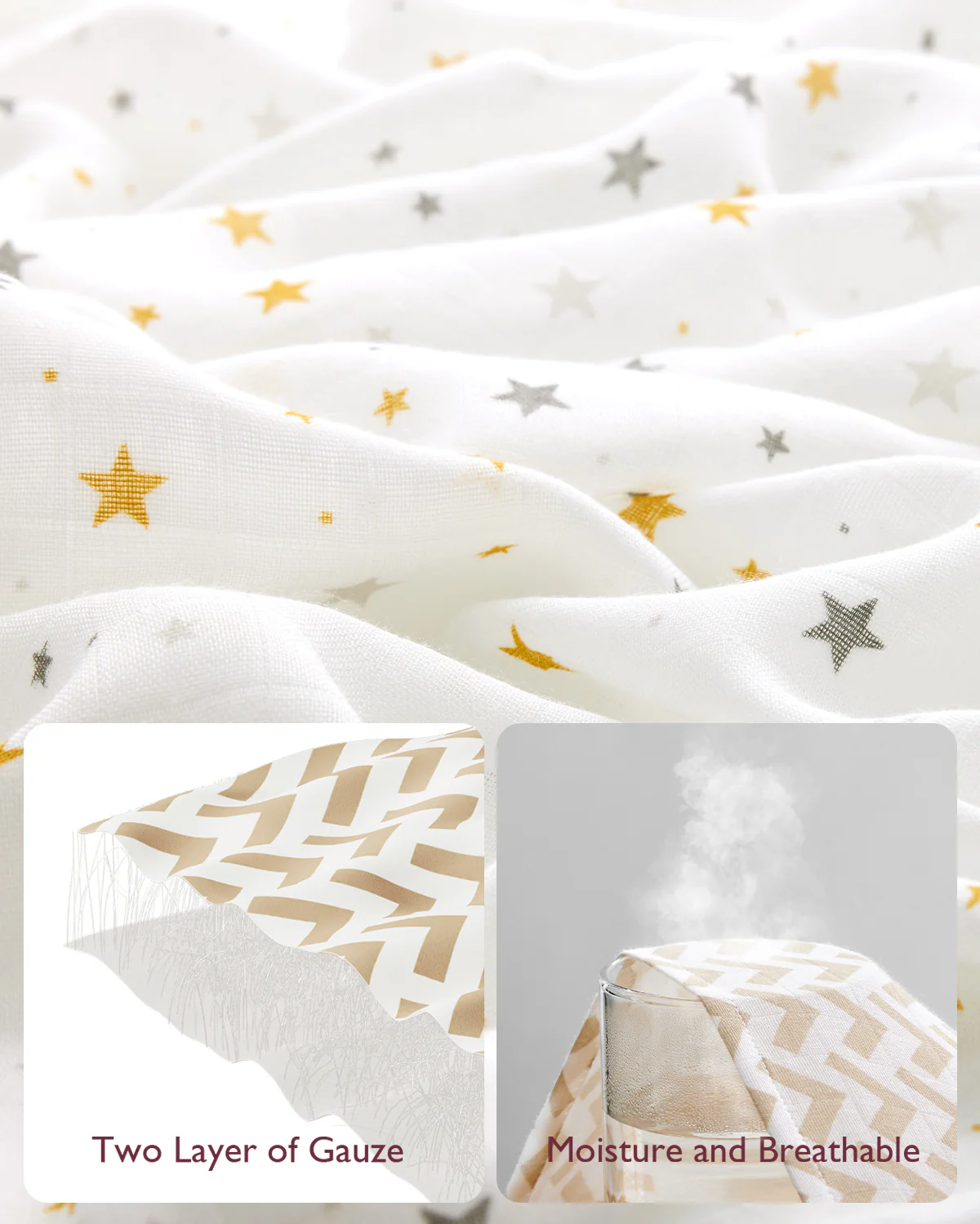 Momcozy Softness Swaddle Blankets - Bling Star (4 Pack) - Image 6