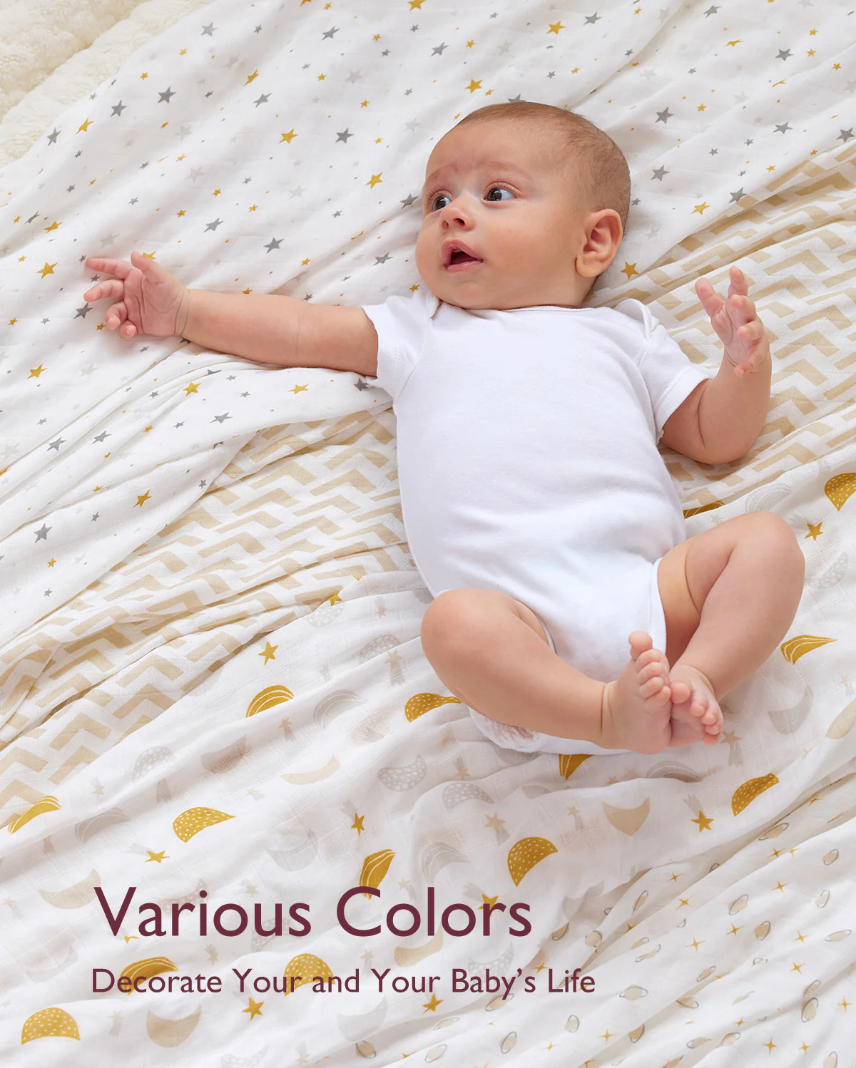 Momcozy Softness Swaddle Blankets - Bling Star (4 Pack) - Image 8