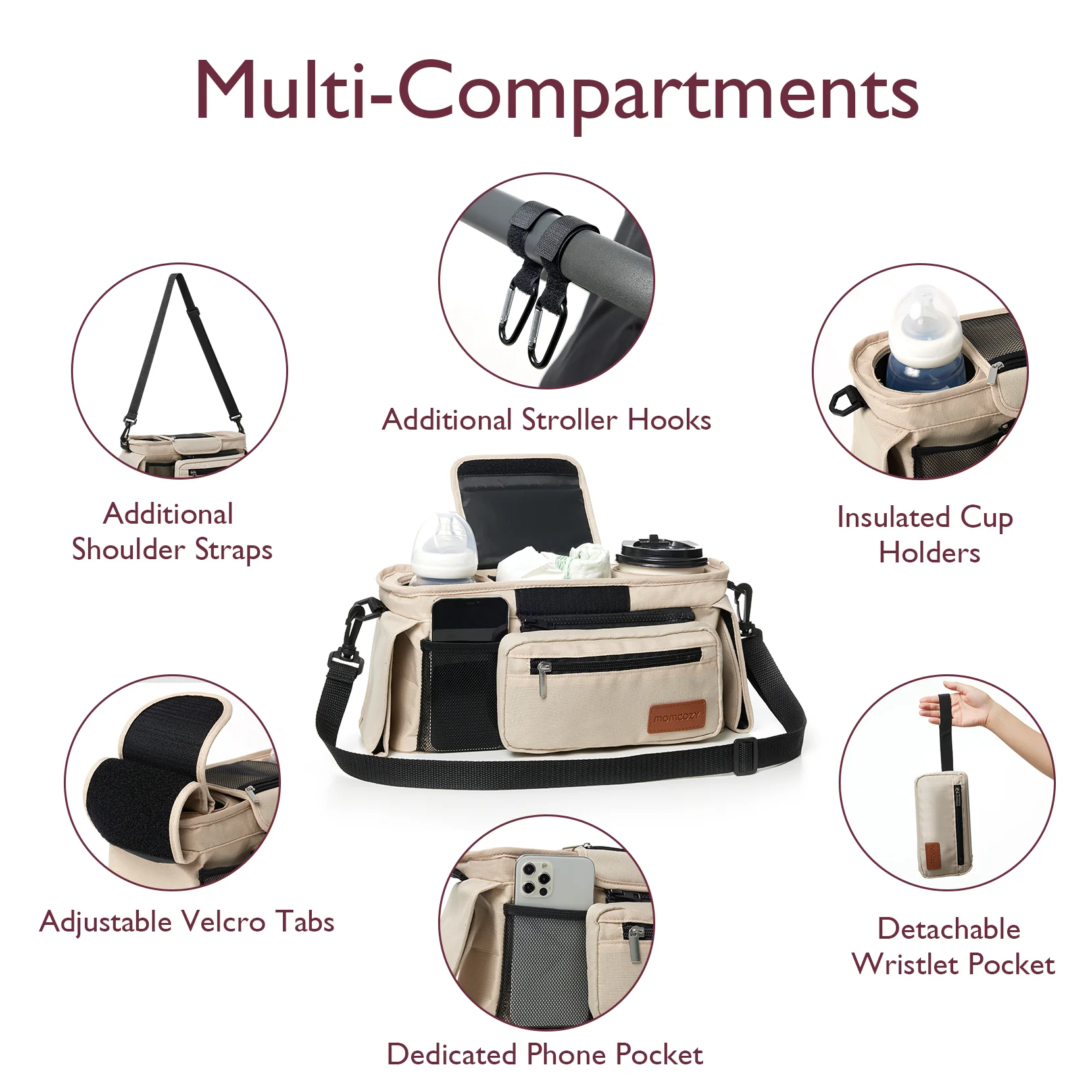Momcozy Stroller Organizer - All-in-One Cup Holder & Pet Strollers - Image 3