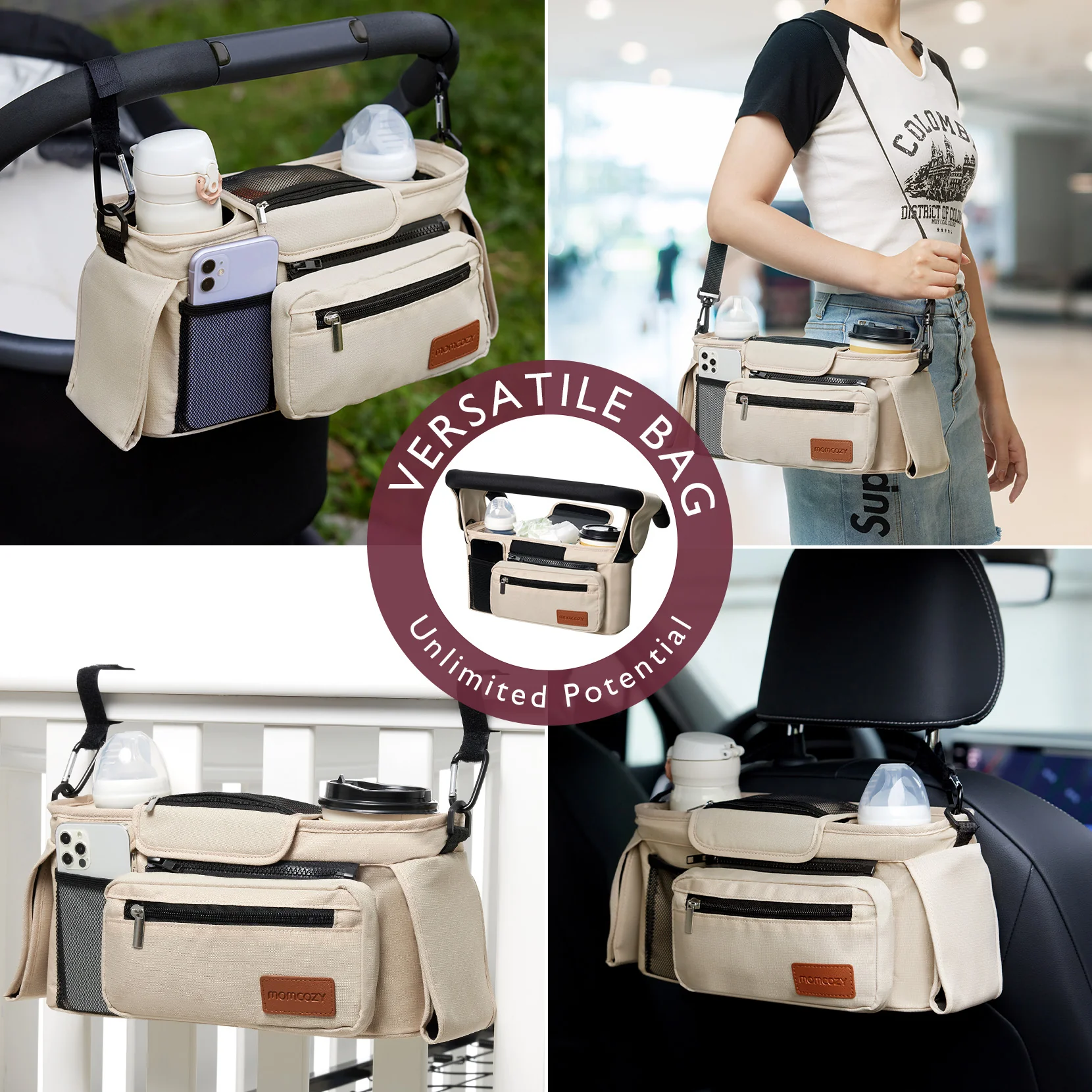 Momcozy Stroller Organizer - All-in-One Cup Holder & Pet Strollers - Image 6