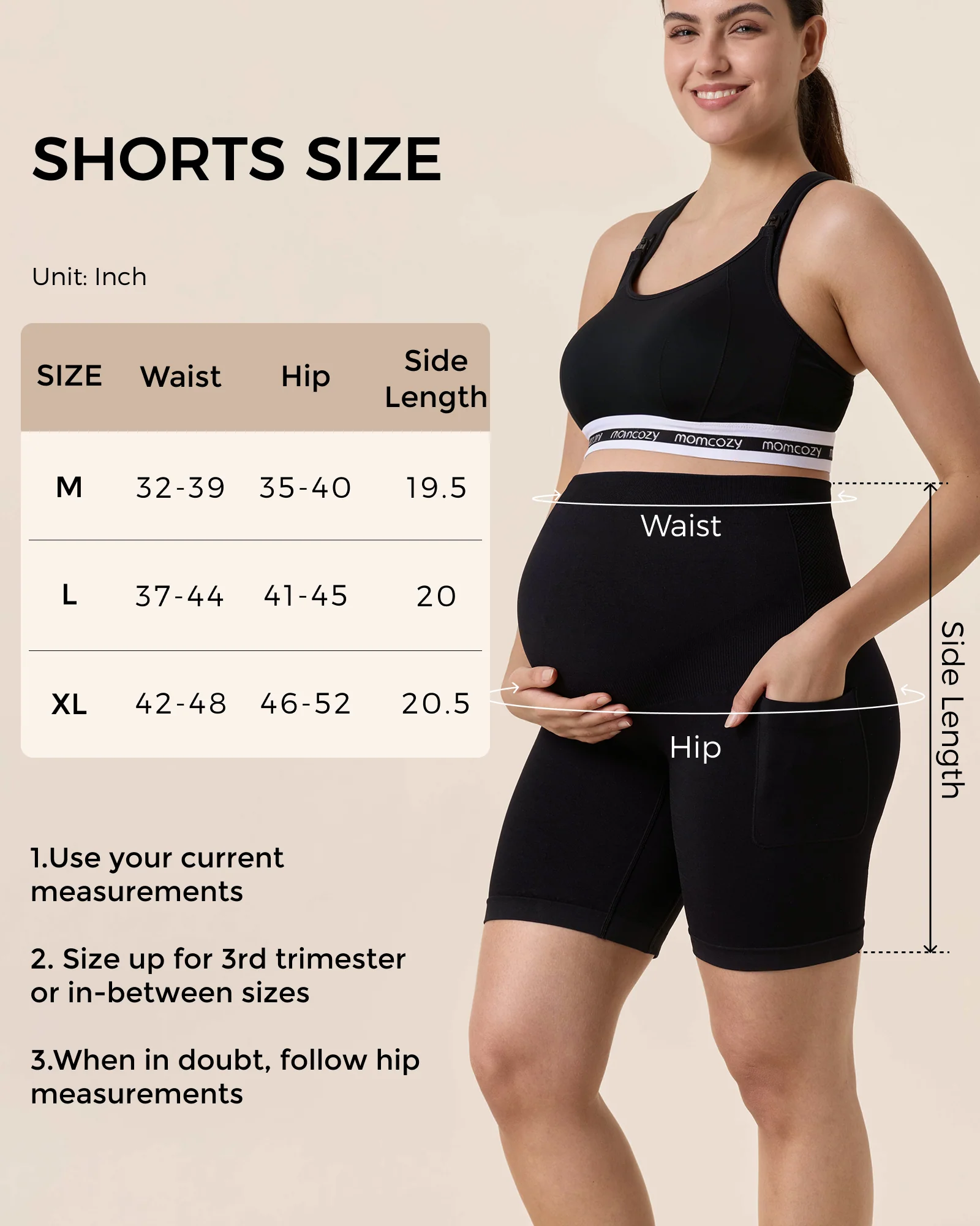 Momcozy Women's 6" Over Belly Maternity Biker Shorts with Pockets - Image 12