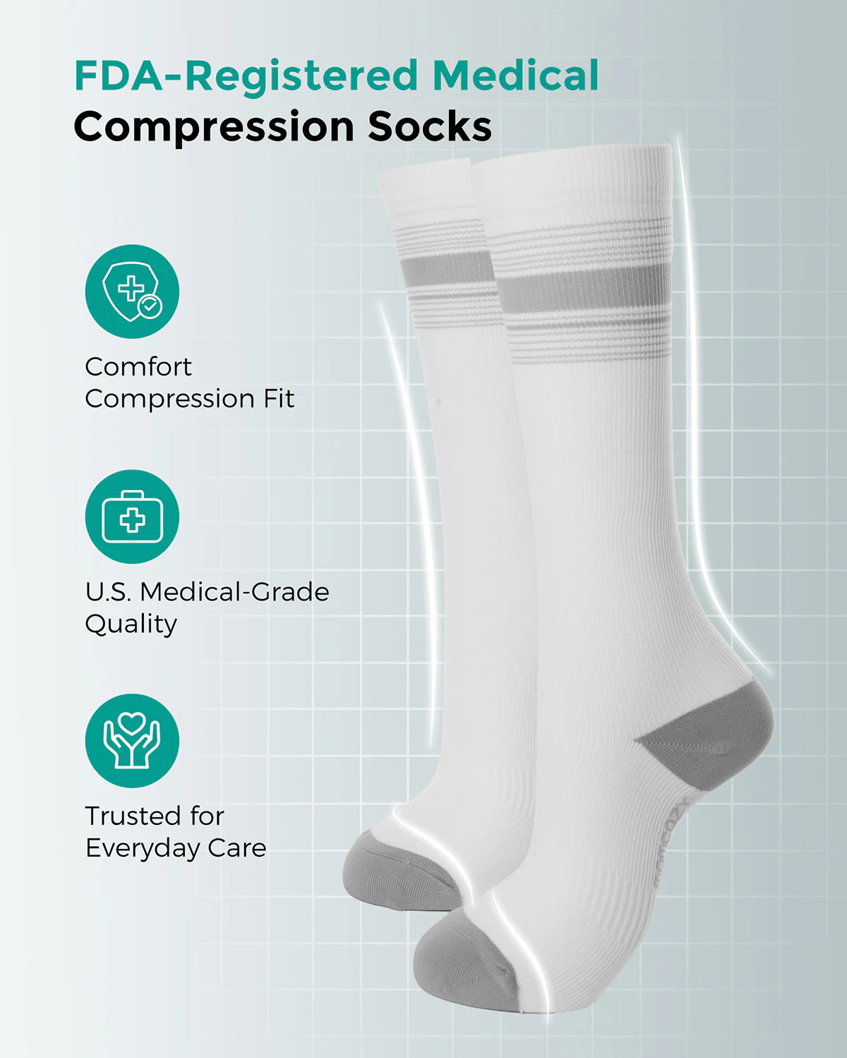 Momcozy Medical Socks 20-30mmHg 2 Pairs - Image 18