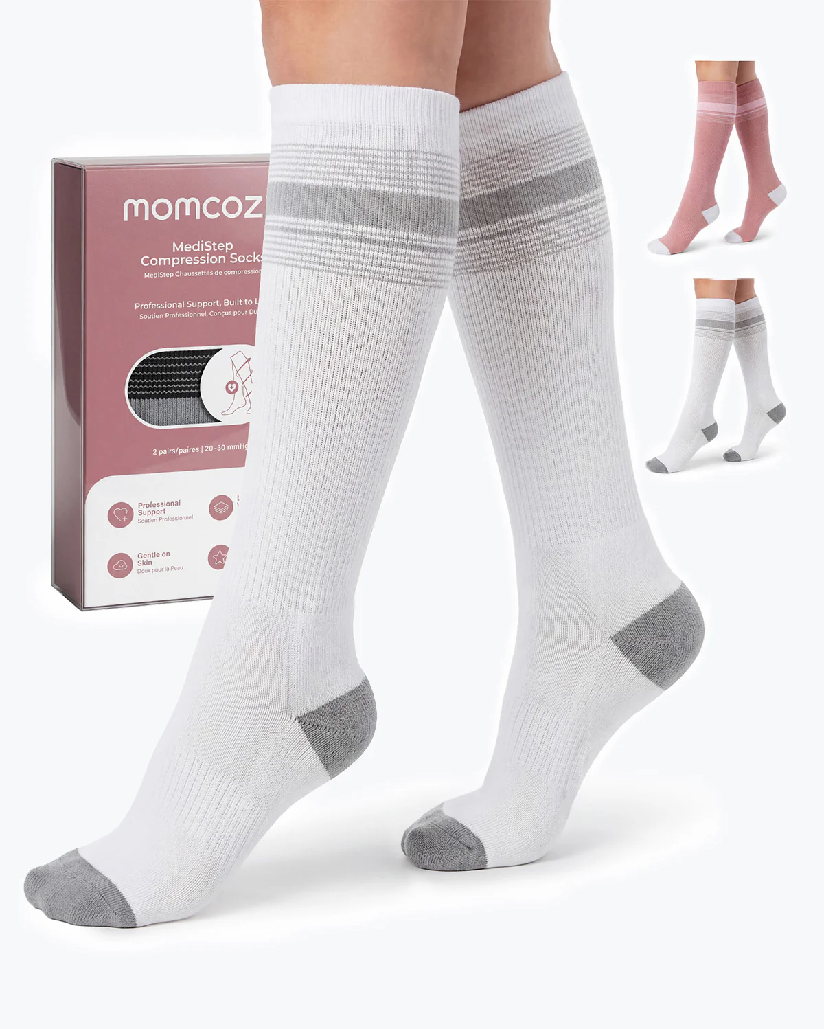 Momcozy Medical Socks 20-30mmHg 2 Pairs - Image 25
