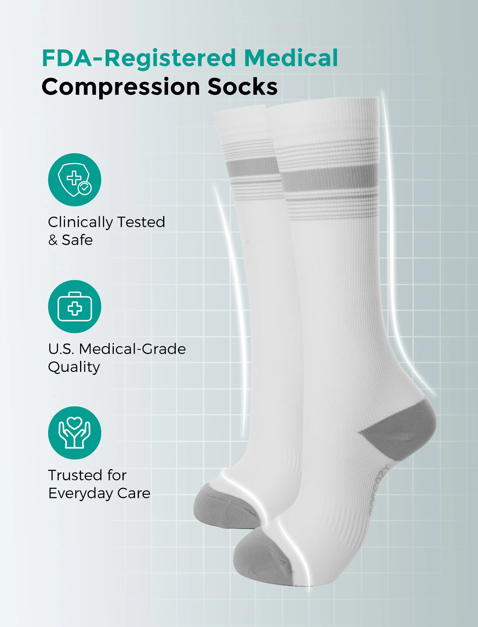 Momcozy Medical Socks 20-30mmHg 2 Pairs - Image 7