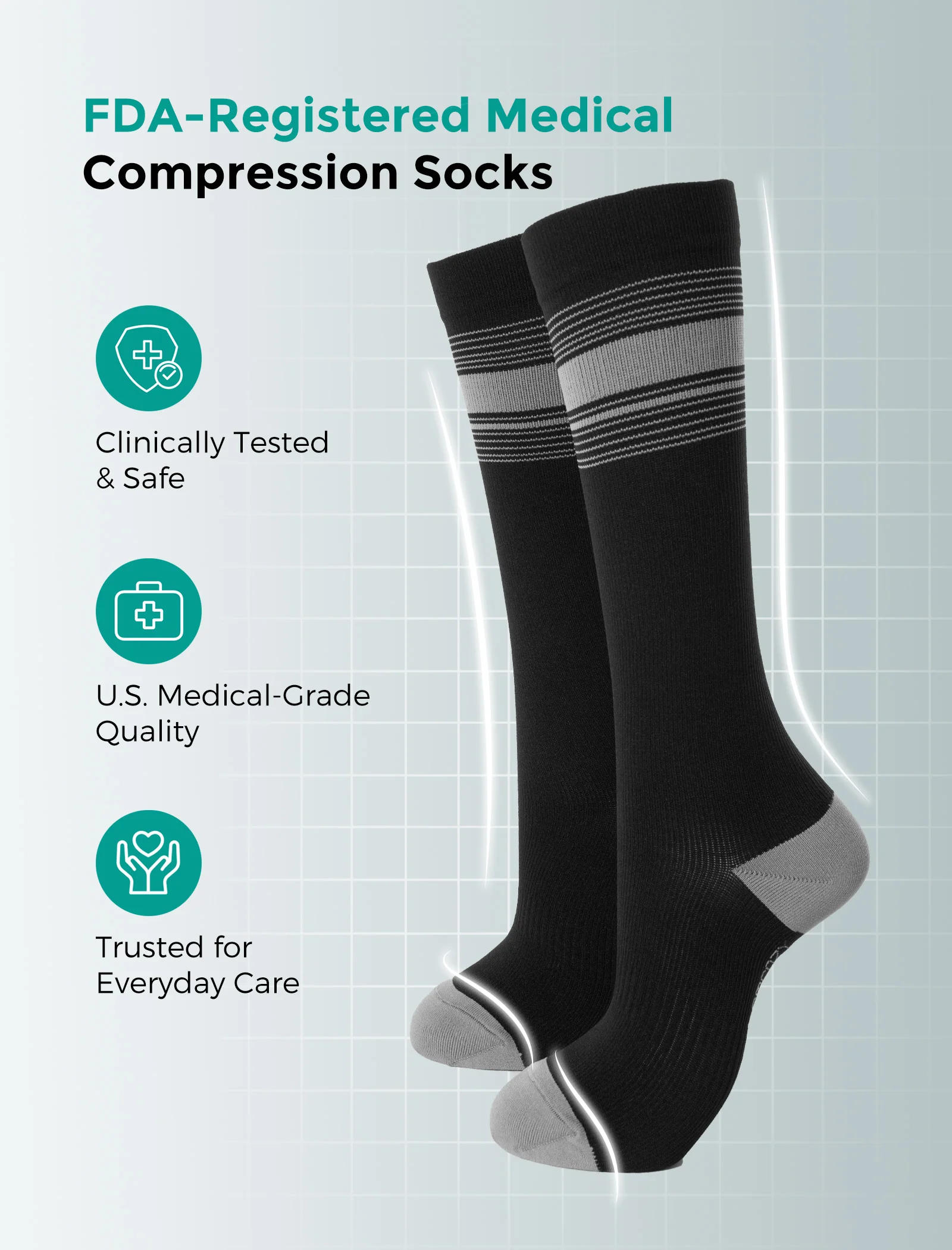 Momcozy Medical Socks 20-30mmHg 2 Pairs - Image 8