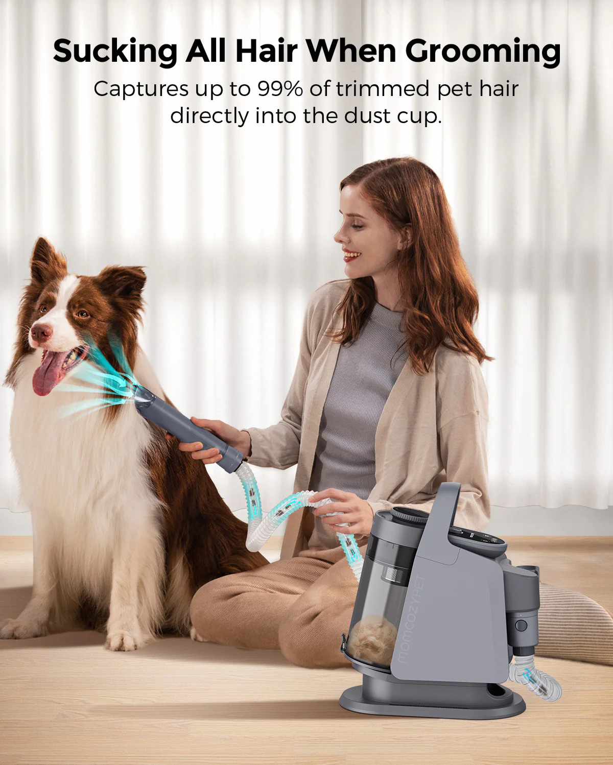 MomcozyPet FurEase Dog Grooming Vacuum Kit - Image 5