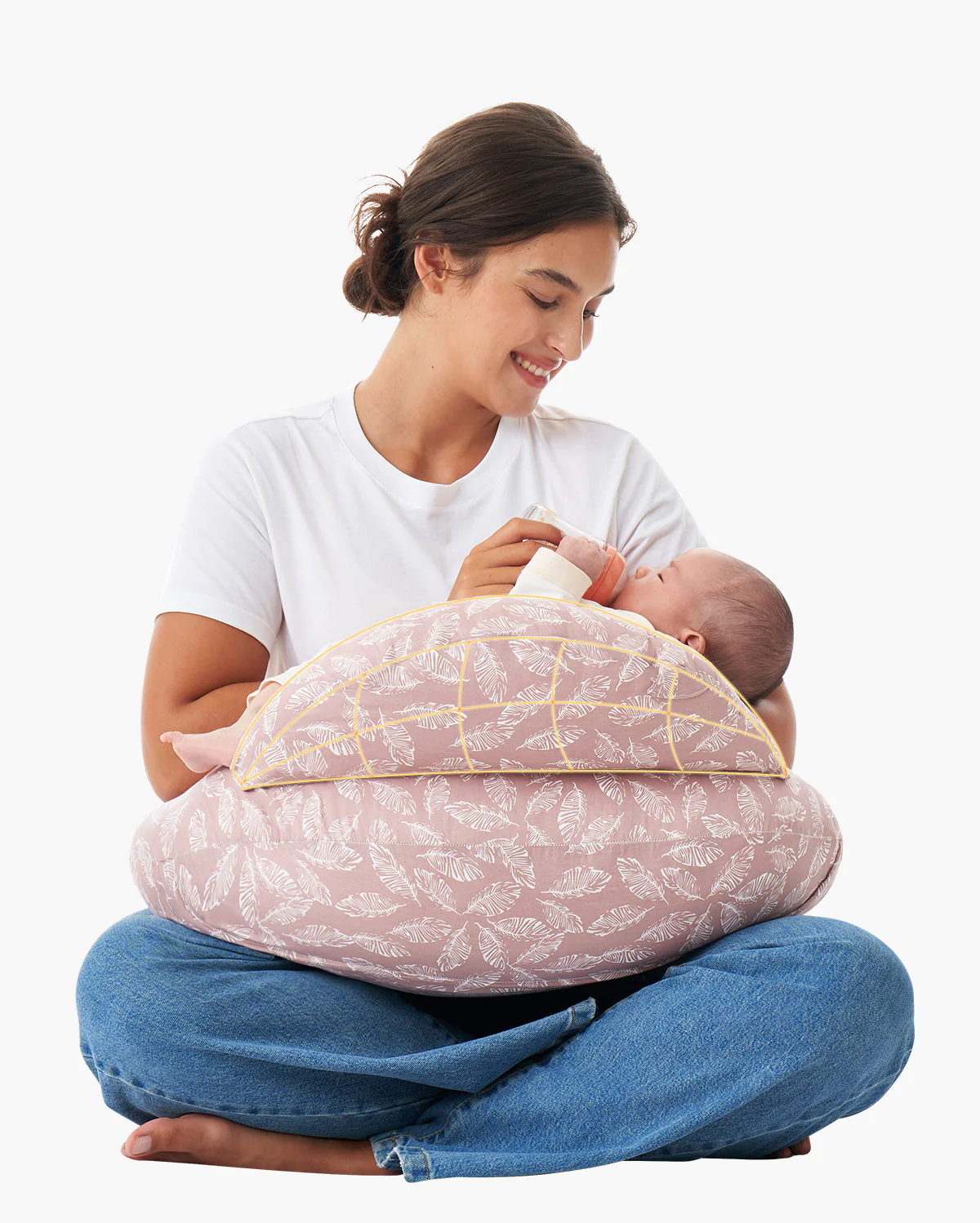Multifunctional and Adjustable Nursing Pillow - Light Pink