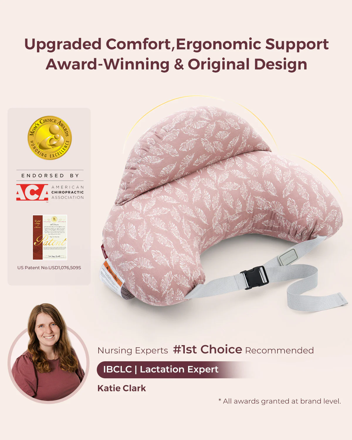 Multifunctional and Adjustable Nursing Pillow - Light Pink - Image 13