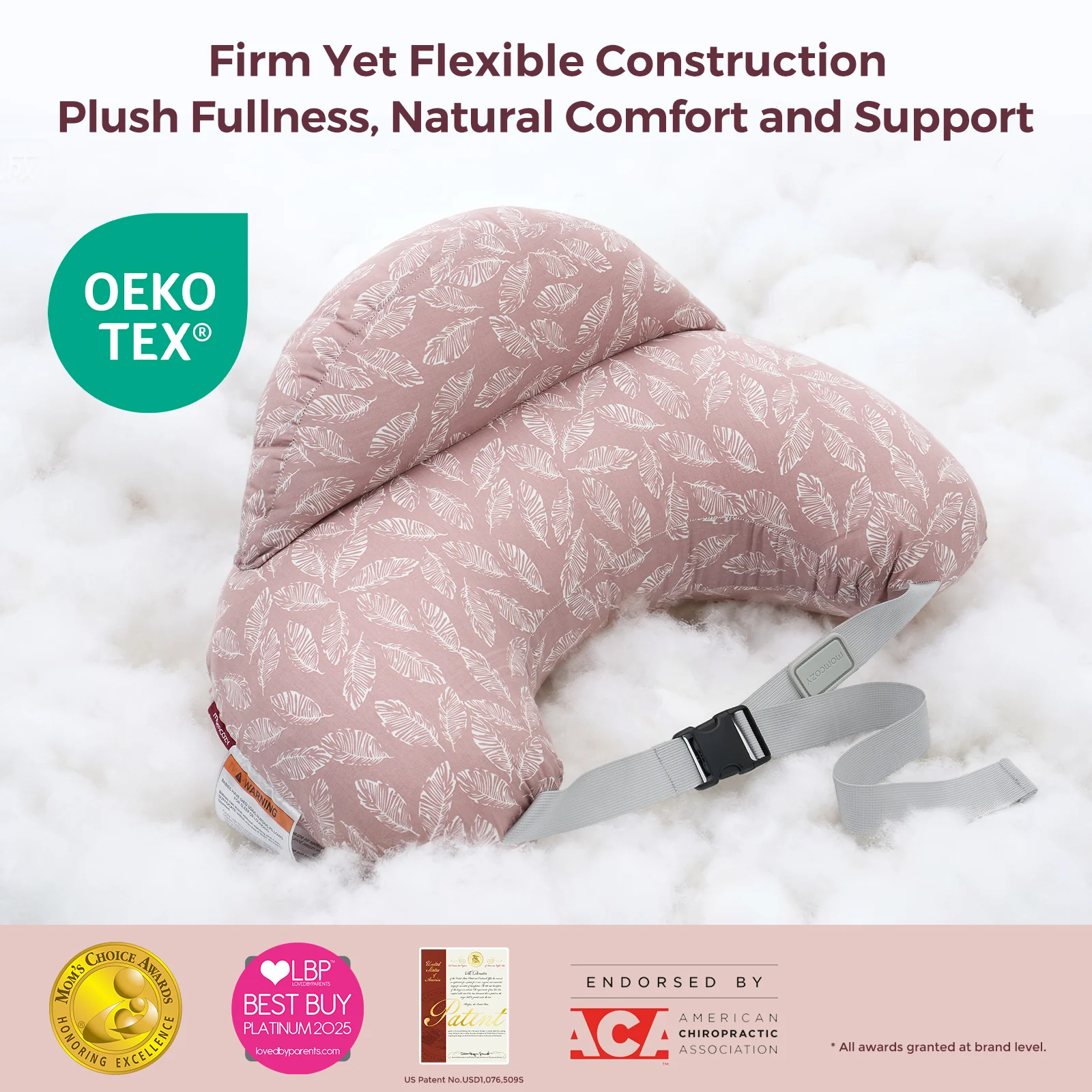 Multifunctional and Adjustable Nursing Pillow - Light Pink - Image 6