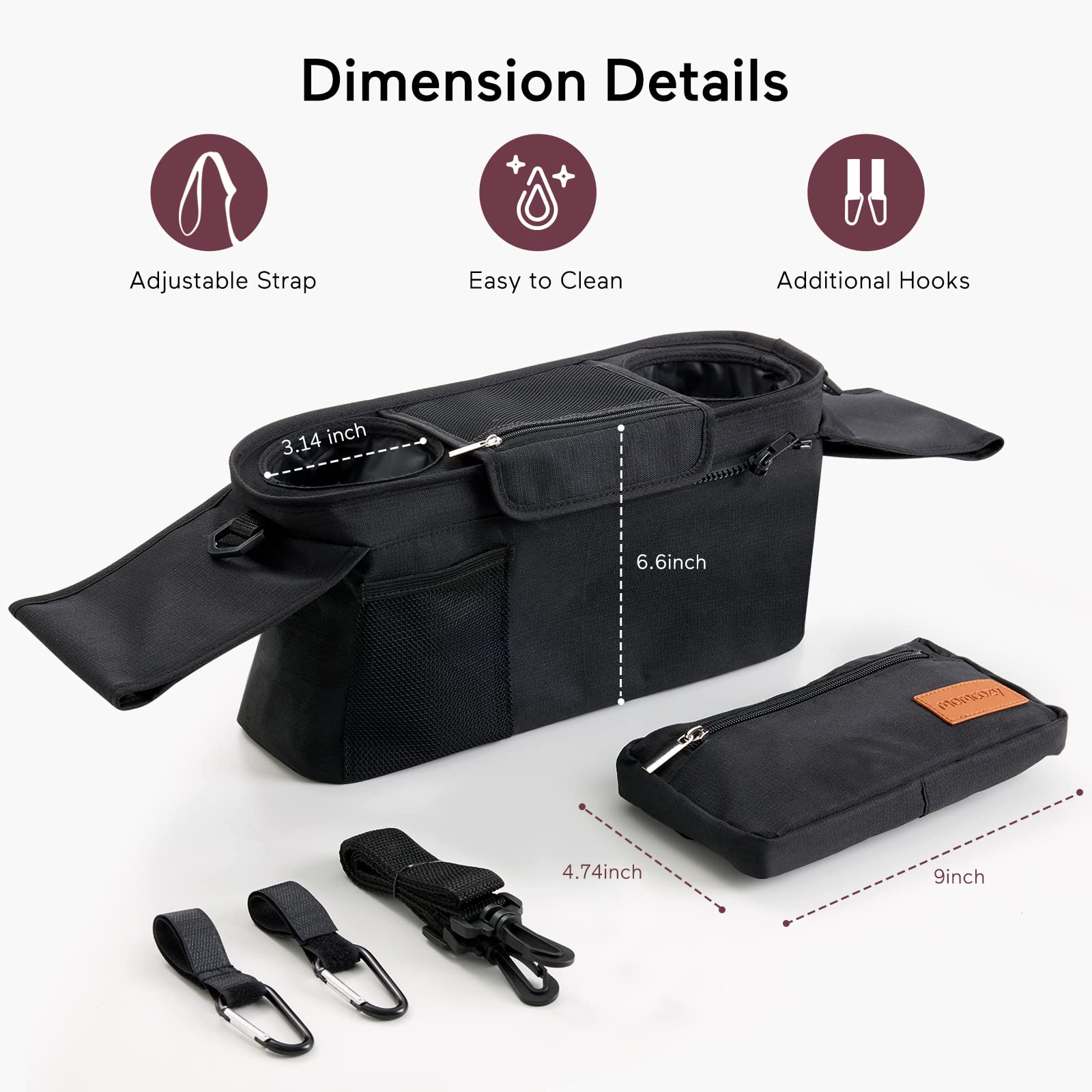 Outing Bundle: Momcozy ChangeGo Baby Stroller & Stroller Organizer with Cup Holders - Image 10