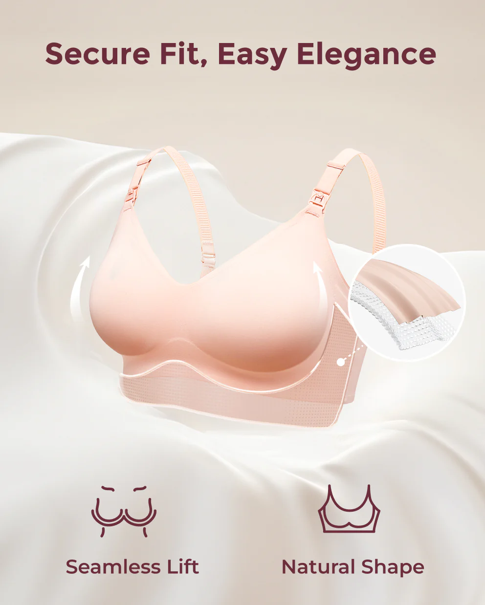 Ultra Soft Seamless Nursing Bra YN21 & DEX - 4-in-1 Hands Free Seamless Stretch Fabric Pumping Bra Bundle - Image 4