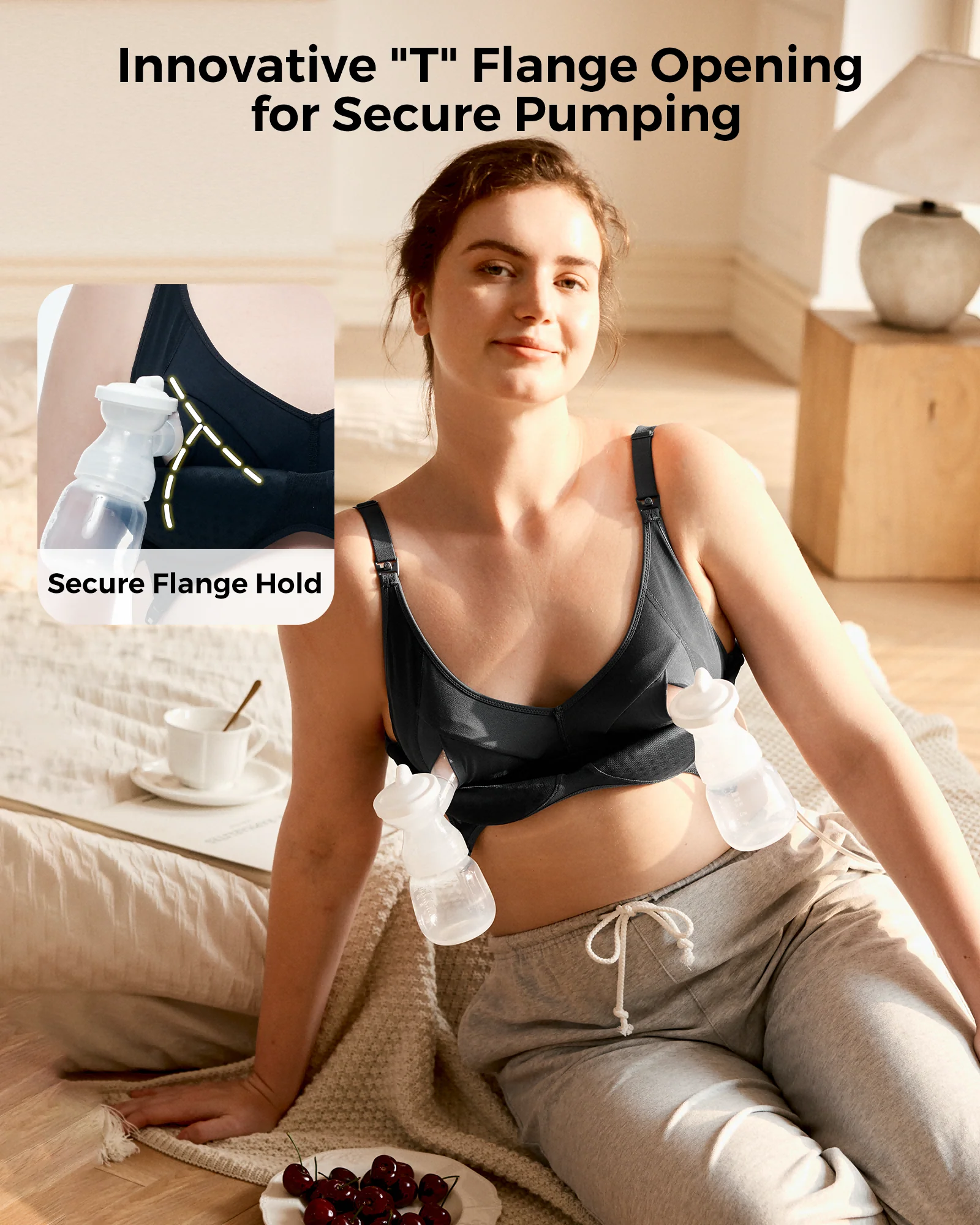 Tencel™ Fabric Seamless Breast Pump Bra - Image 15