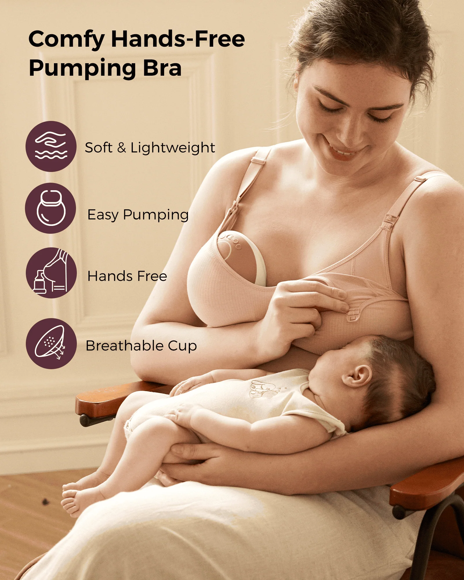 Tencel™ Fabric Seamless Breast Pump Bra - Image 21