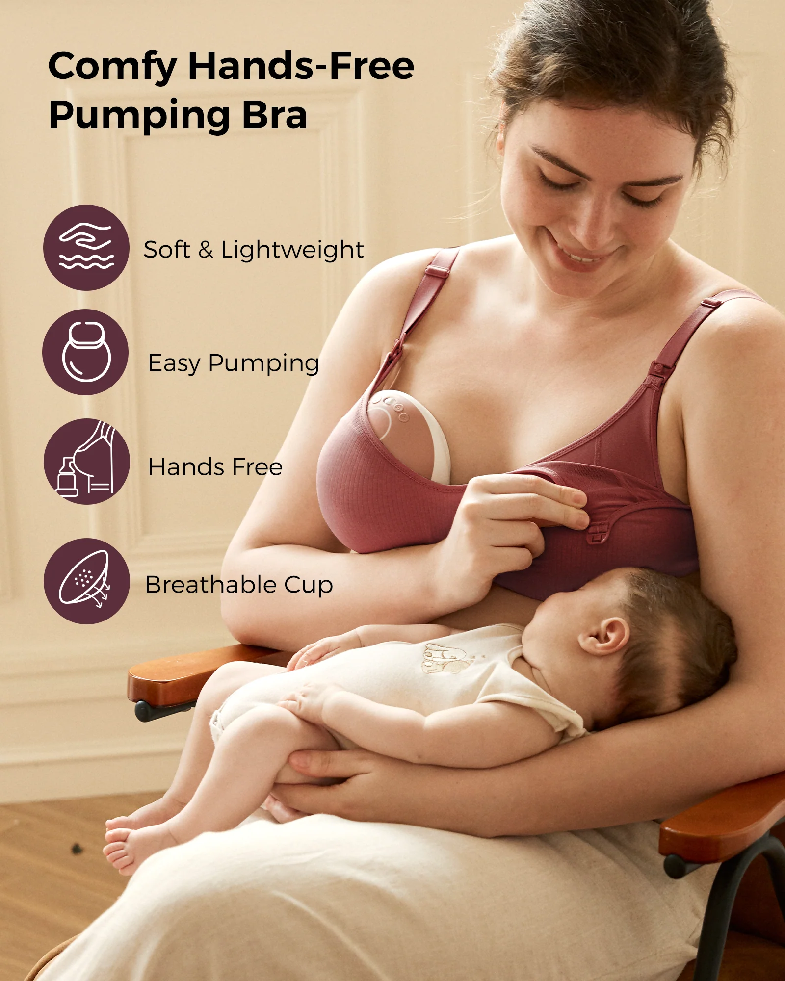 Tencel™ Fabric Seamless Breast Pump Bra - Image 4