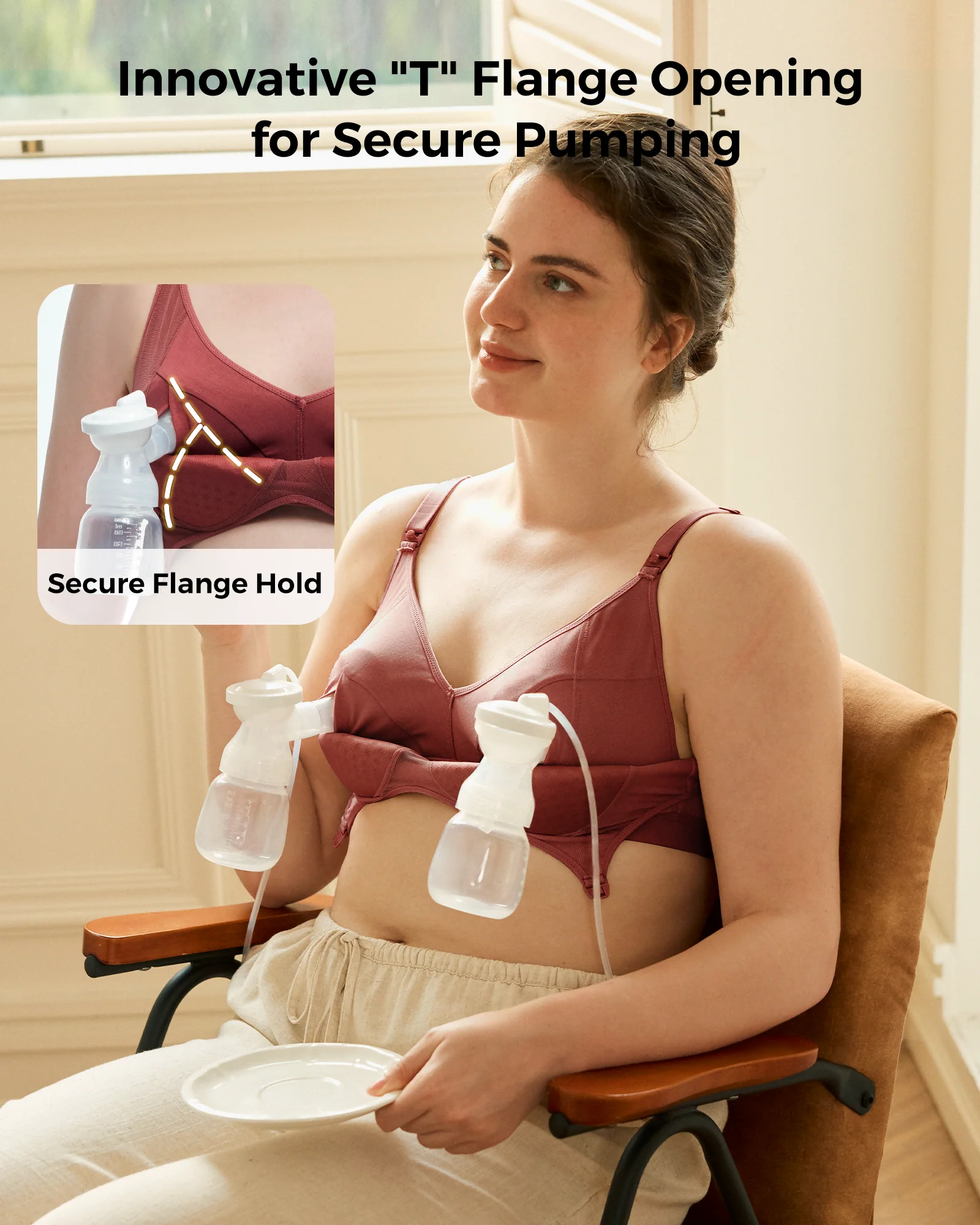 Tencel™ Fabric Seamless Breast Pump Bra - Image 7
