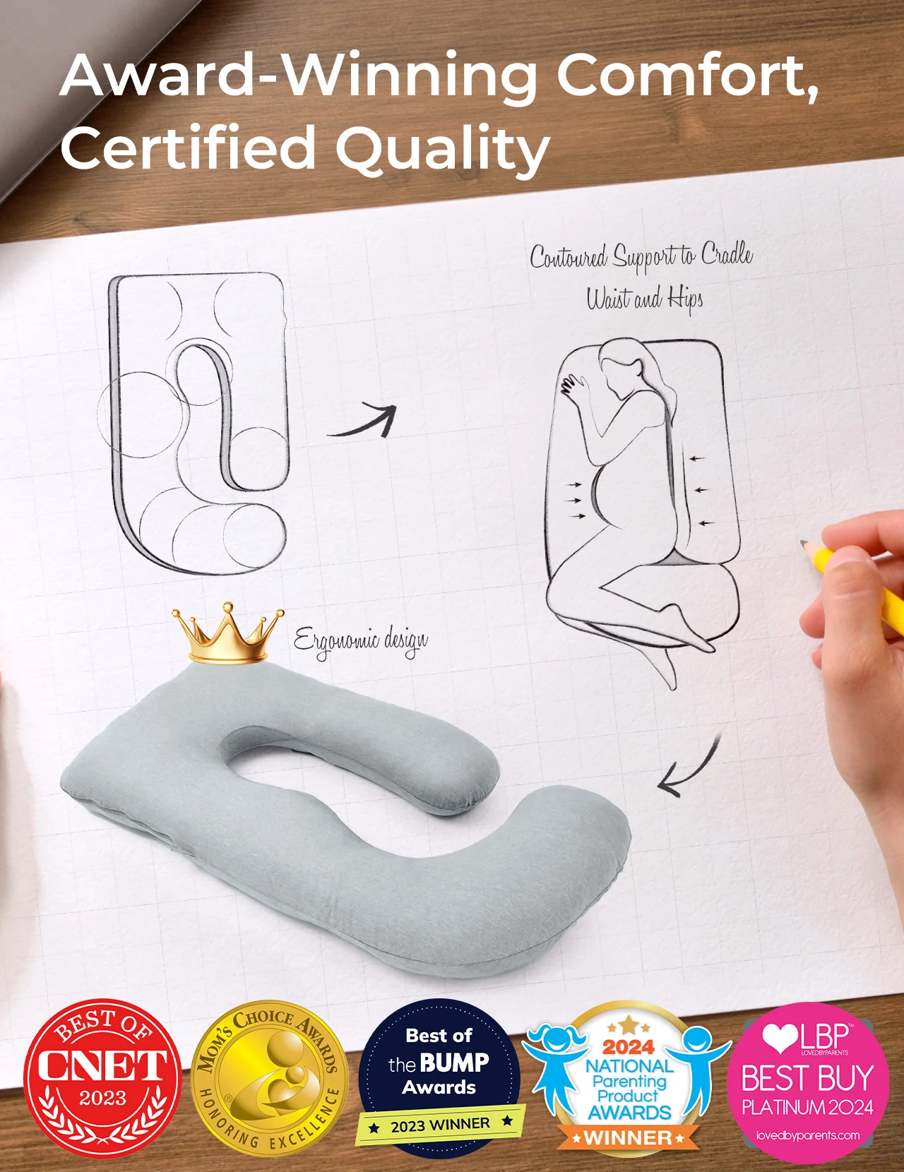 Huggable -  U Shaped Maternity Body Pillow - Image 17