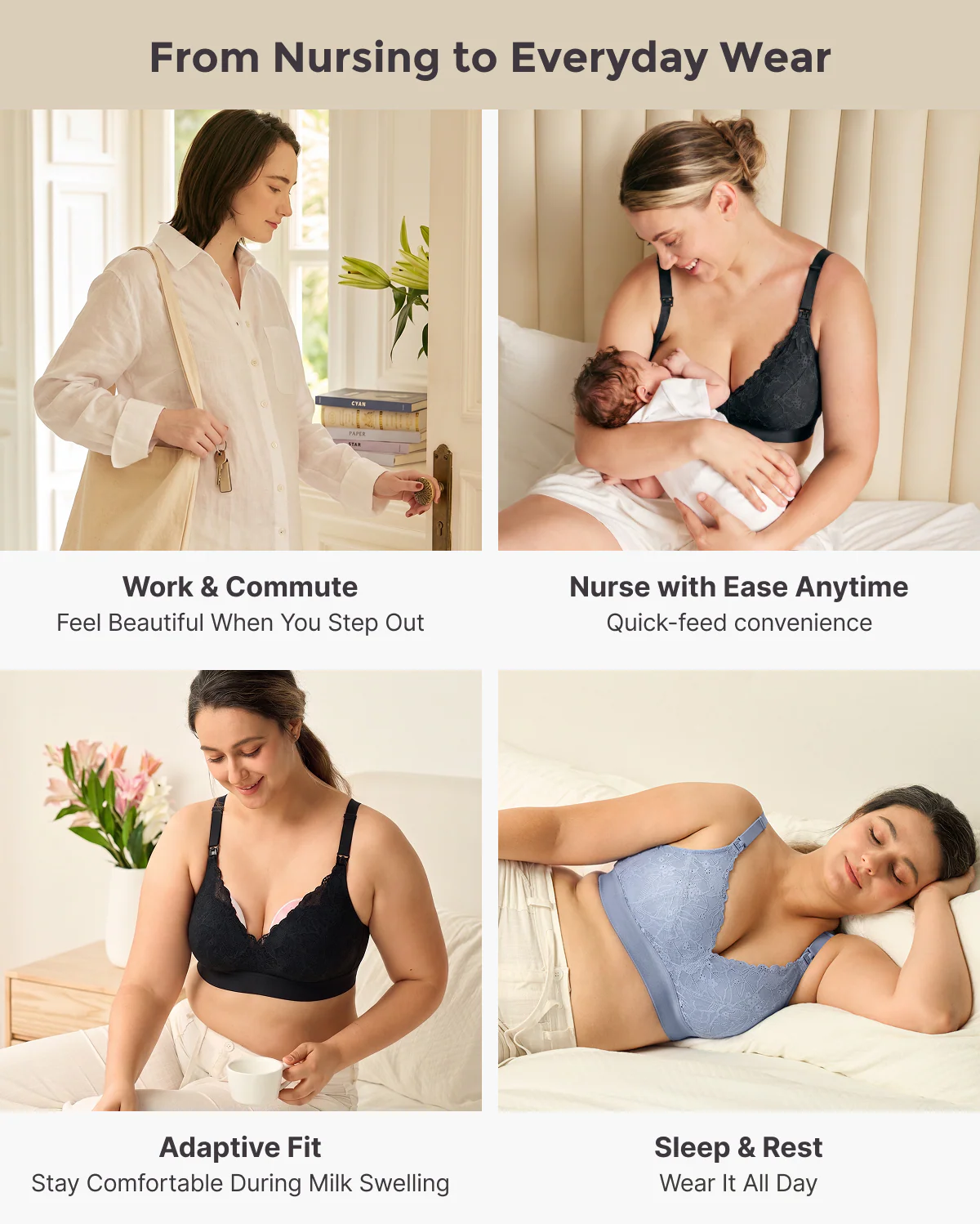 Upgraded Soft Lace Nursing Bra V Neck - Image 15