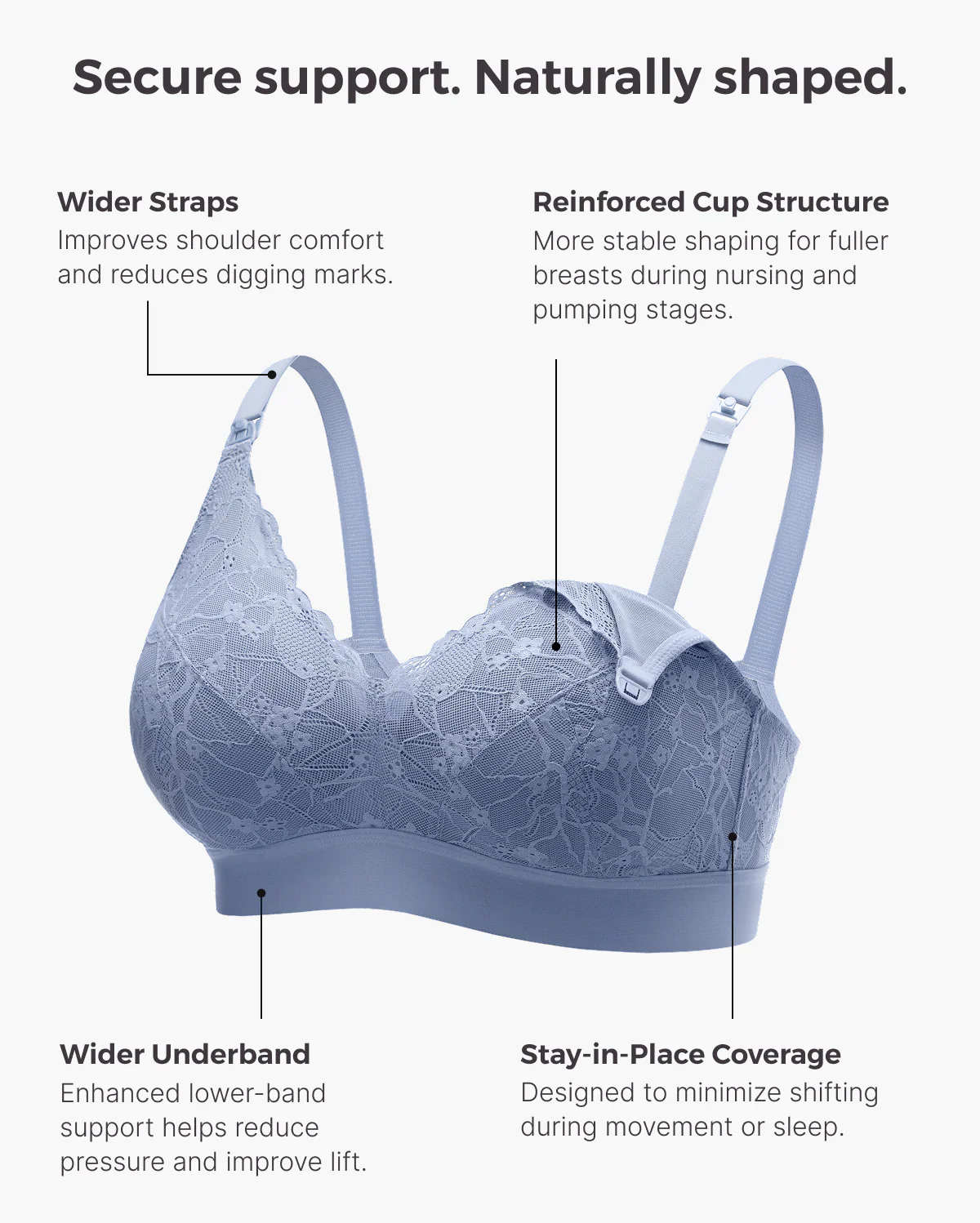 Upgraded Soft Lace Nursing Bra V Neck - Image 4
