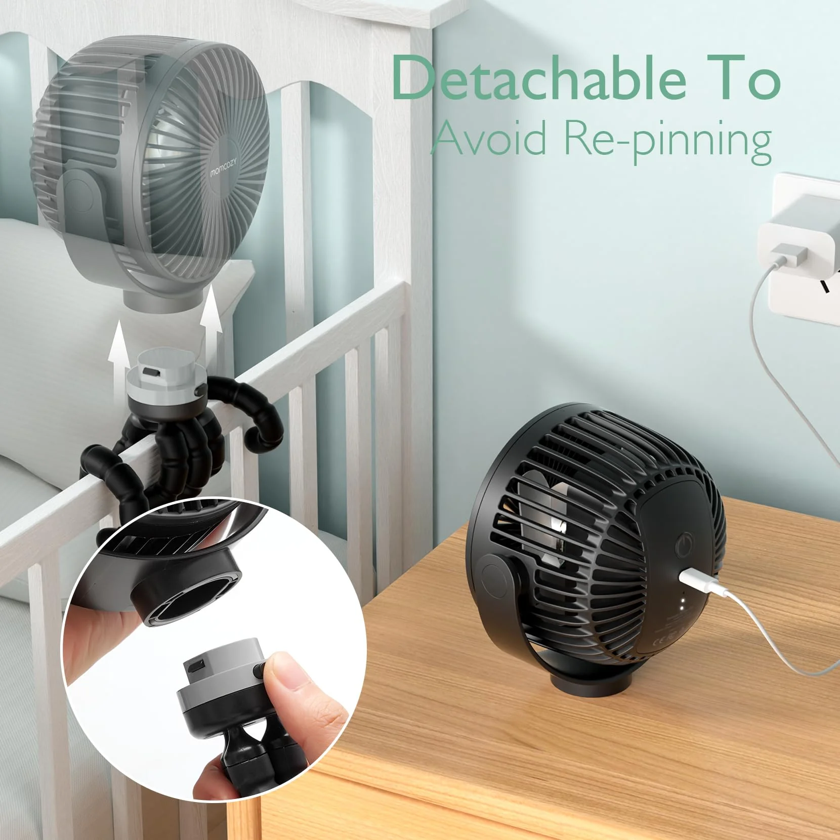 USB Rechargeable Handheld Cooling Fan for Travel - Image 11