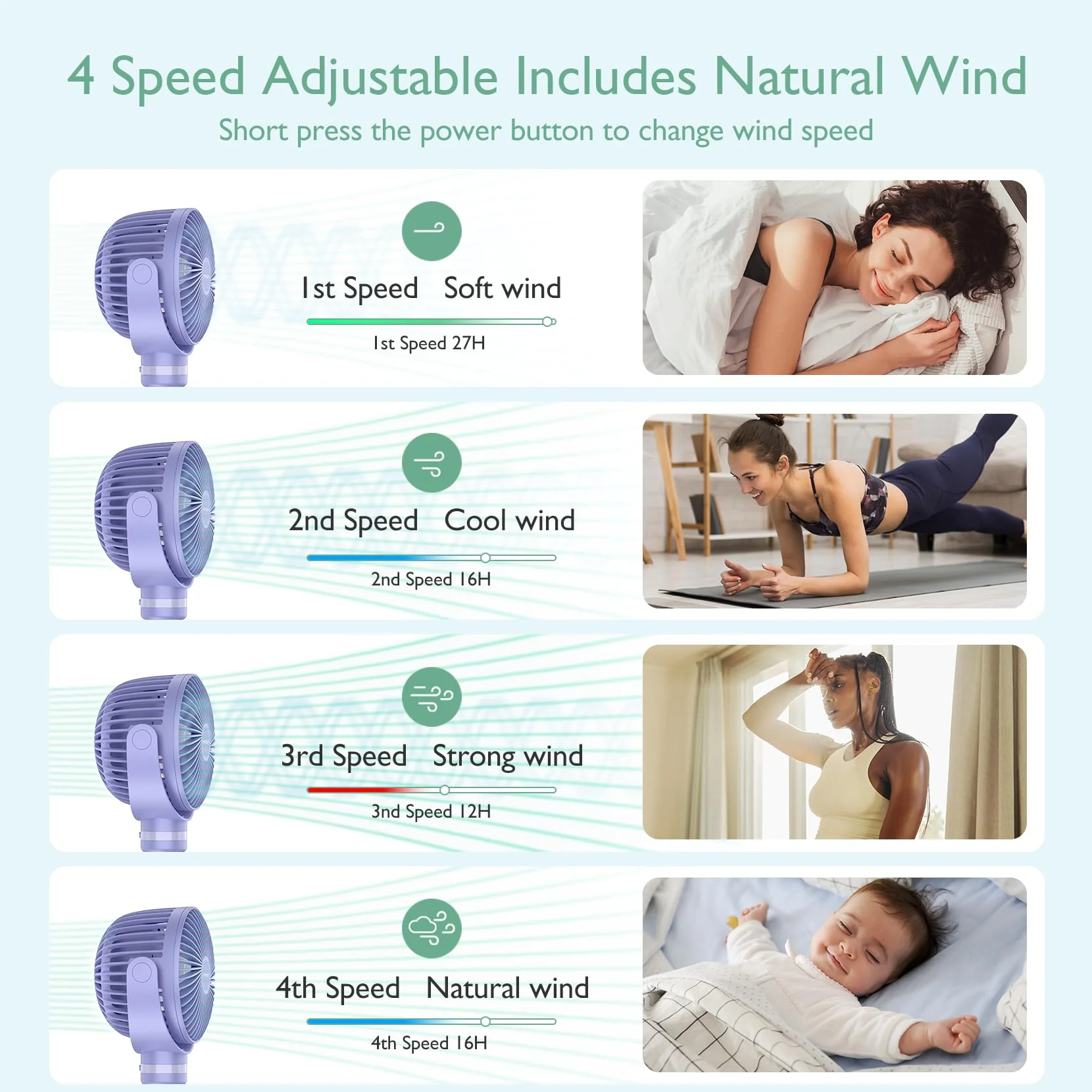 USB Rechargeable Handheld Cooling Fan for Travel - Image 17