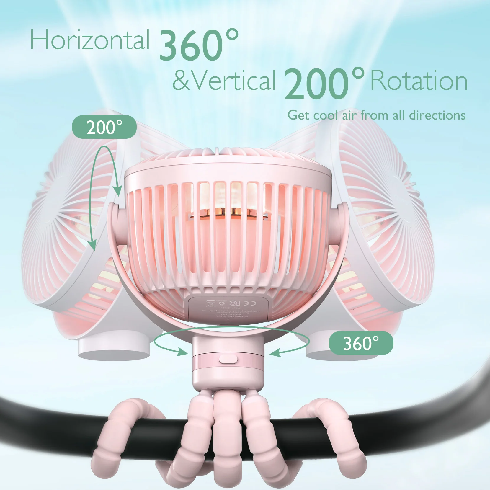 USB Rechargeable Handheld Cooling Fan for Travel - Image 25